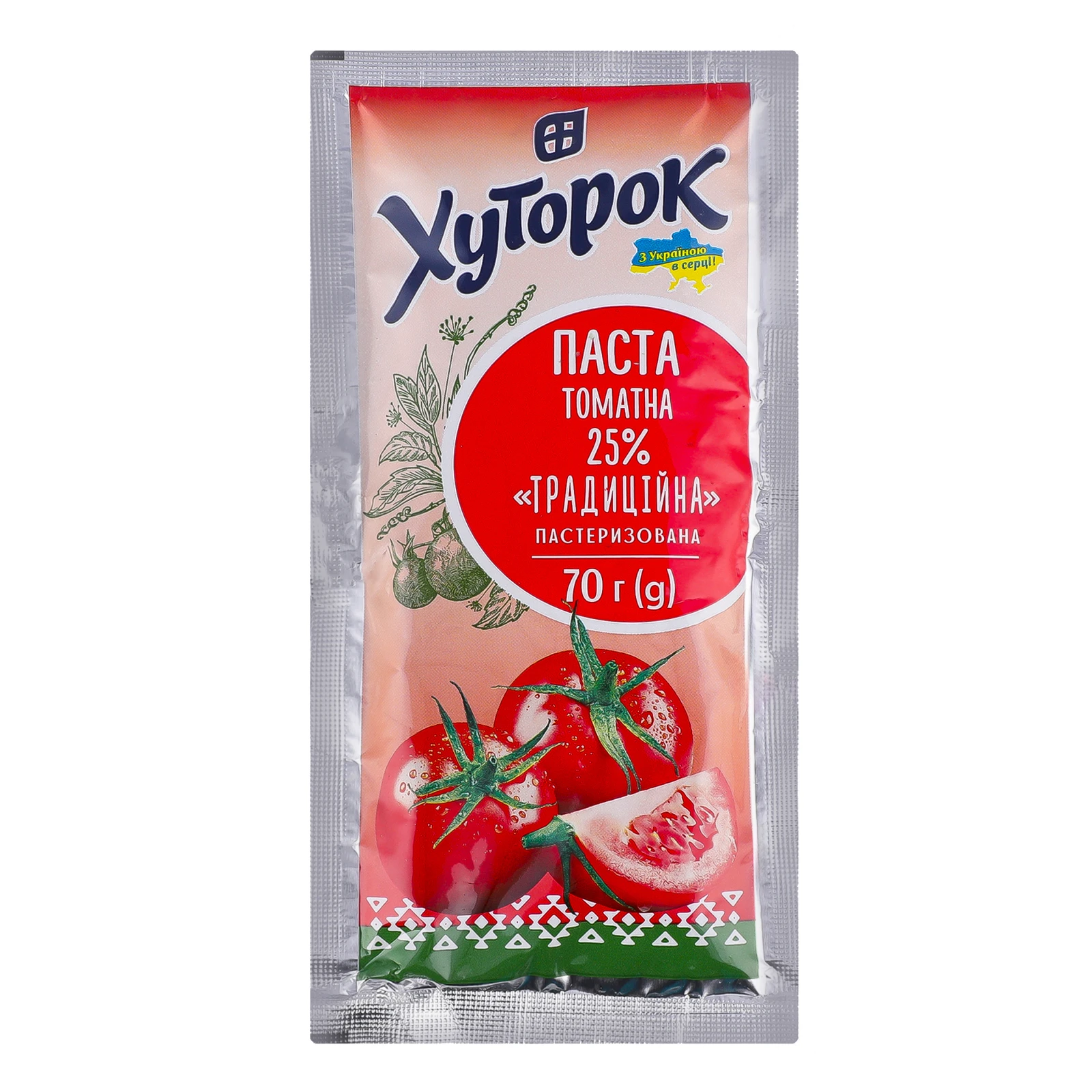 Паста томатна Хуторок Традиційна пастеризована 25% 70г Фото №:1