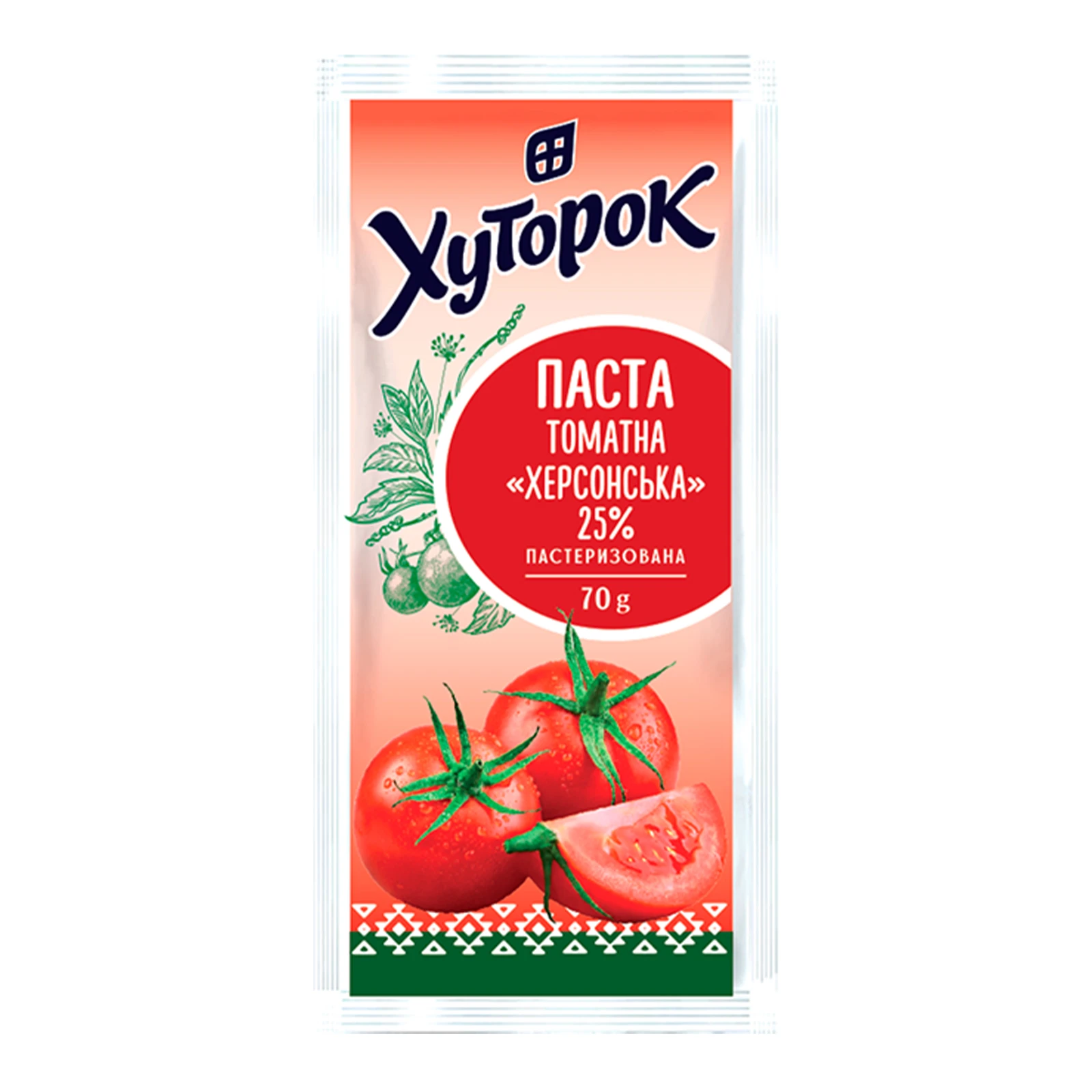 Паста томатна Хуторок Херсонська 25% 70г Фото навігації №:1