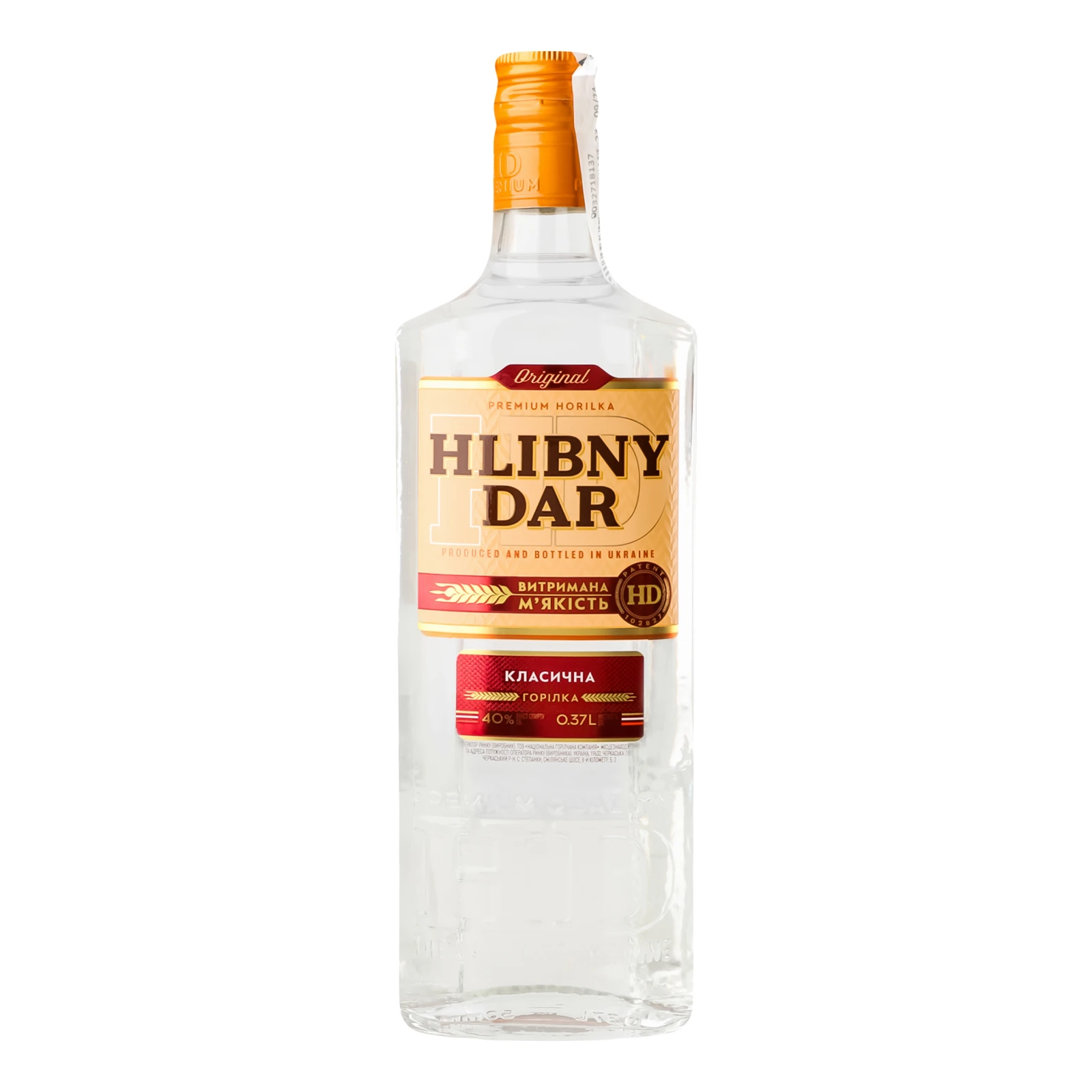 Горілка Hlibny Dar Класична 40% 0.37л Фото №:1
