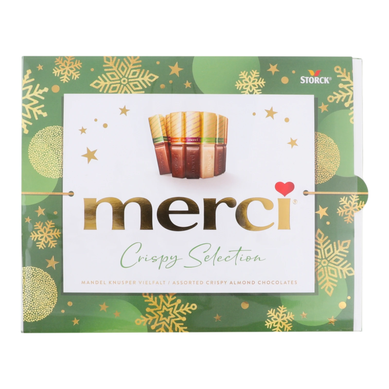 Набір цукерок Merci Crispy Selection шоколадних з мигдалем асорті 250г Фото №:1
