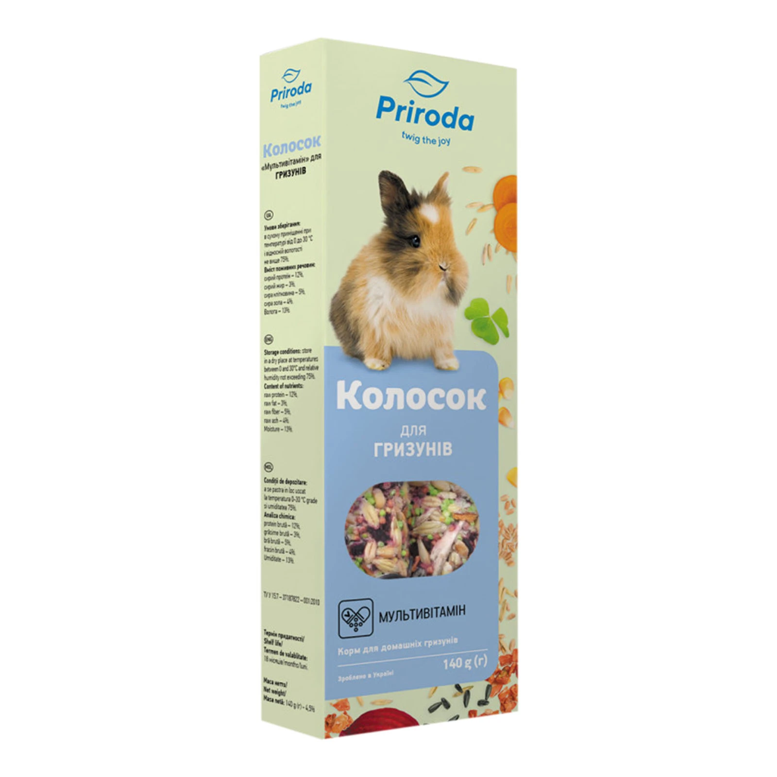 Корм Природа Колосок Мультивітамін для гризунів 140г Фото №:1