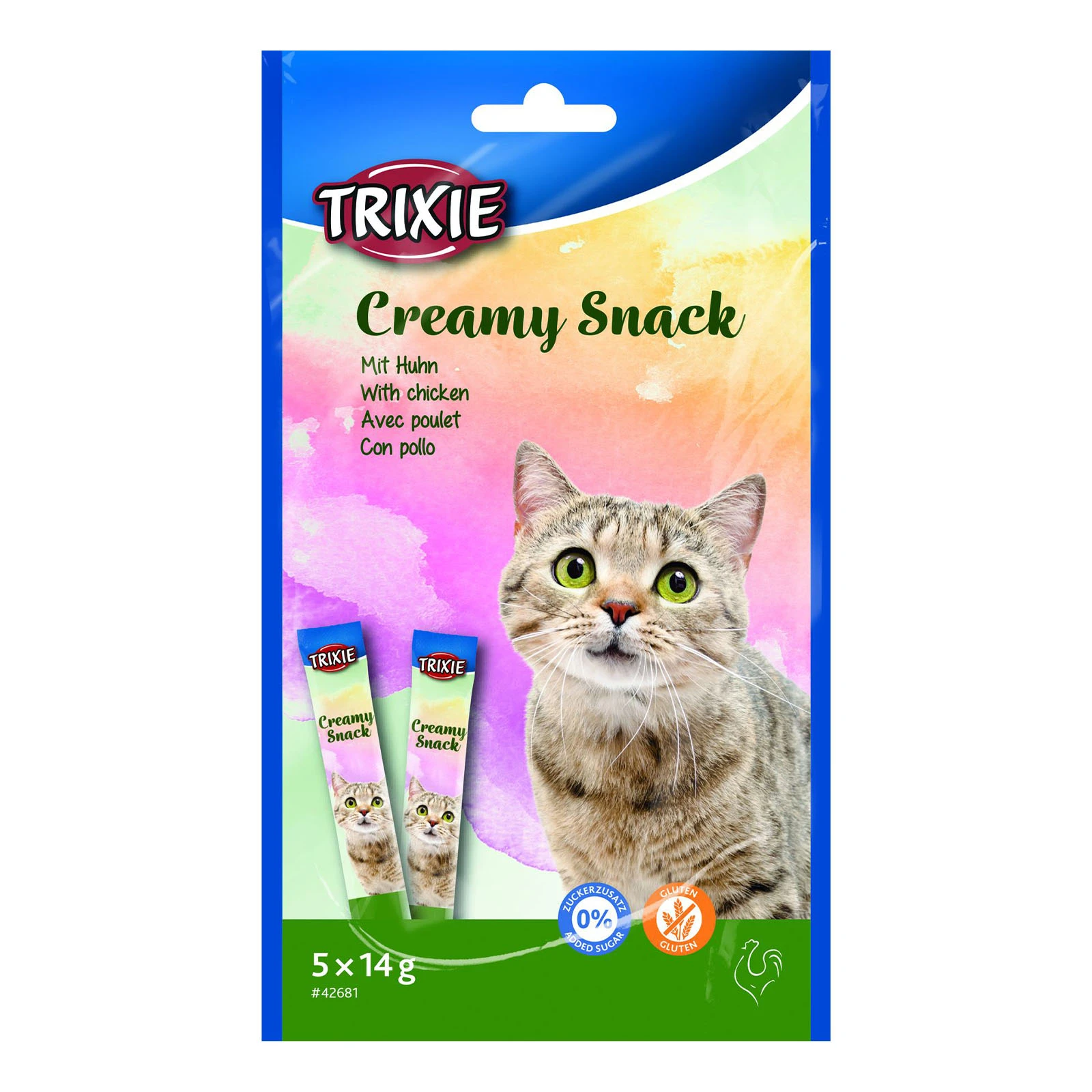 *Ласощі д/котів Trixie Creamy Snacks Курка 5*14г Фото №:1