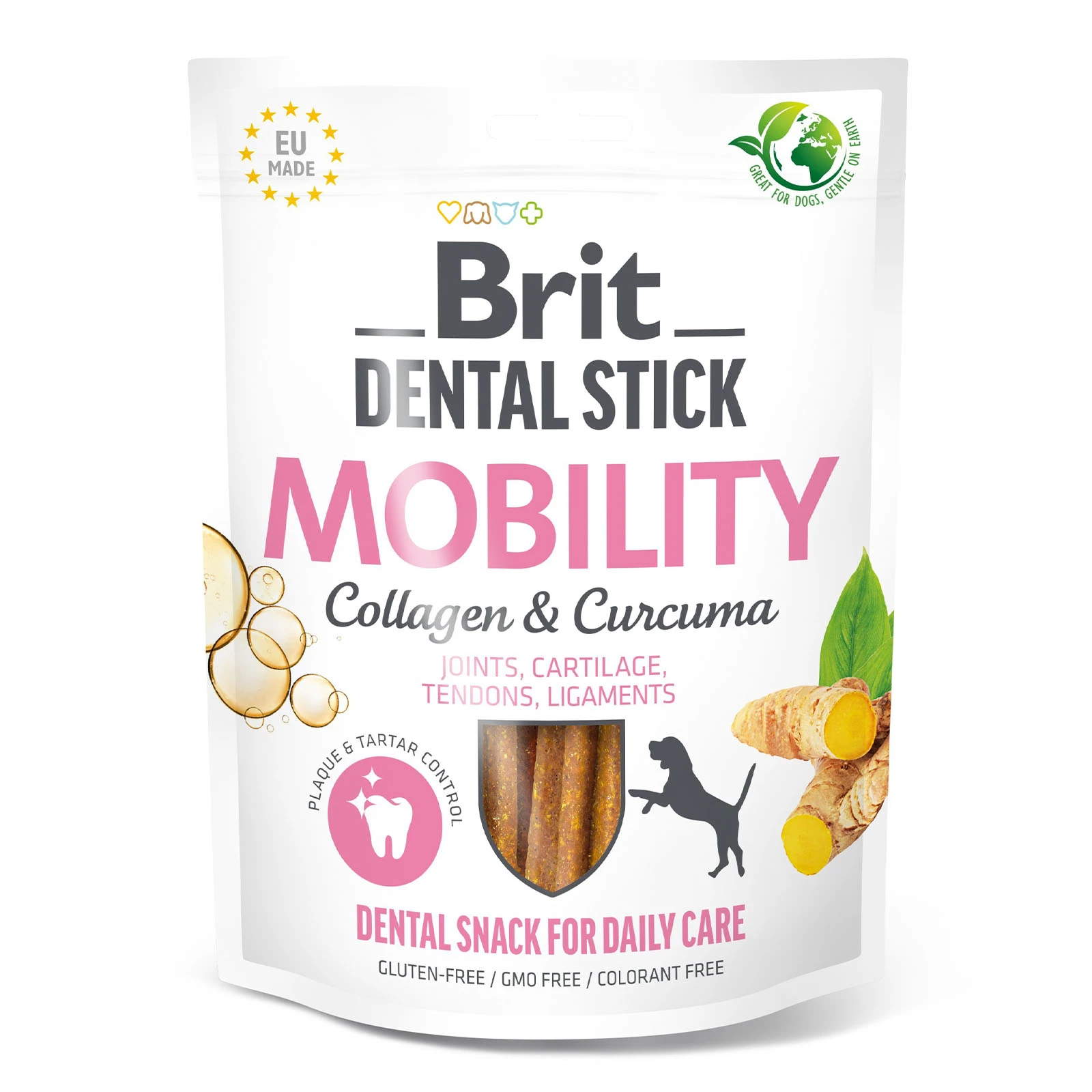 *Ласощі д/собак Brit Dental Stick Mobility д/суглобів куркума і колаген 7шт 251г Фото №:1
