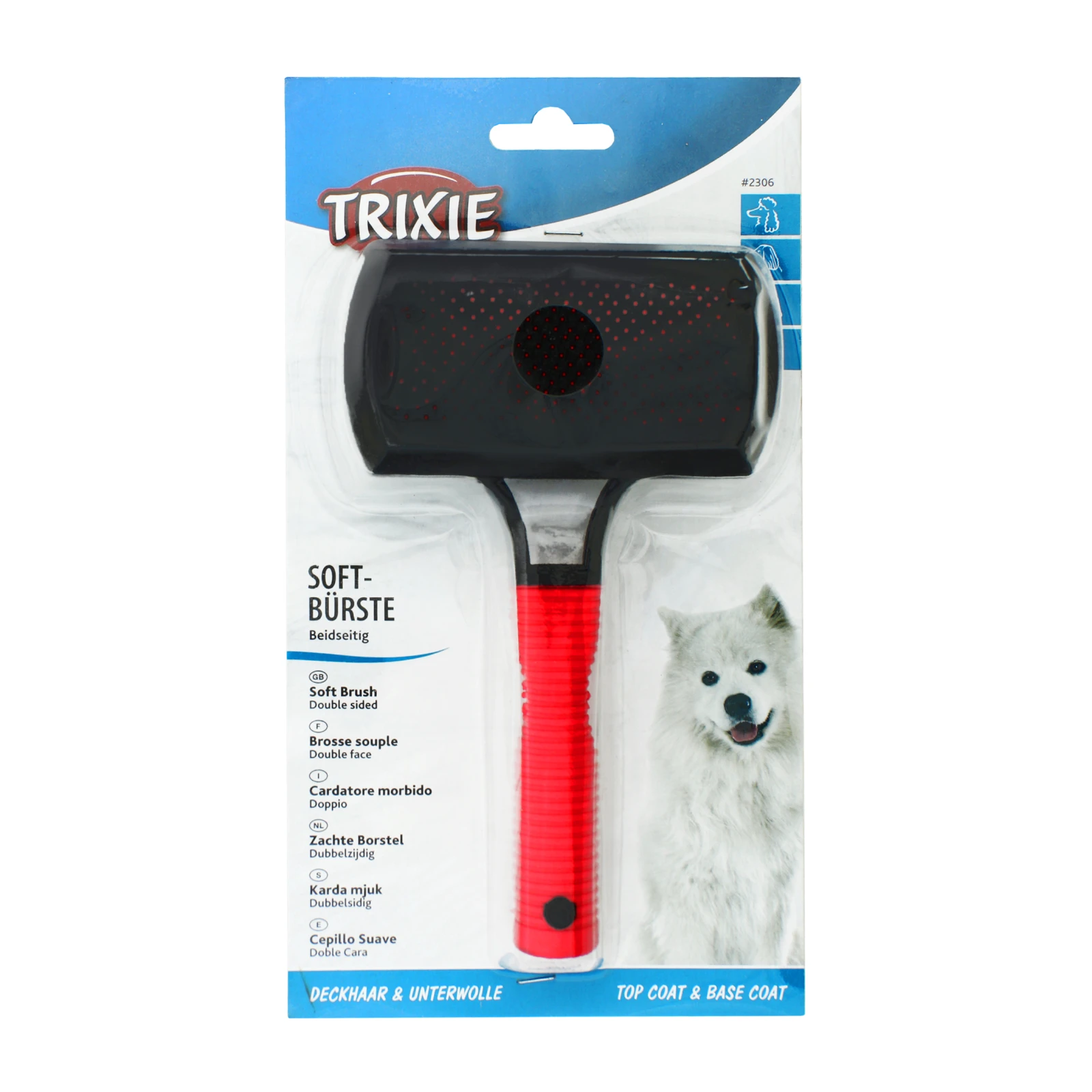 Пуходерка Trixie д/собак рез ручка з кулькамі двусторон 10*17см 2306 Фото №:1