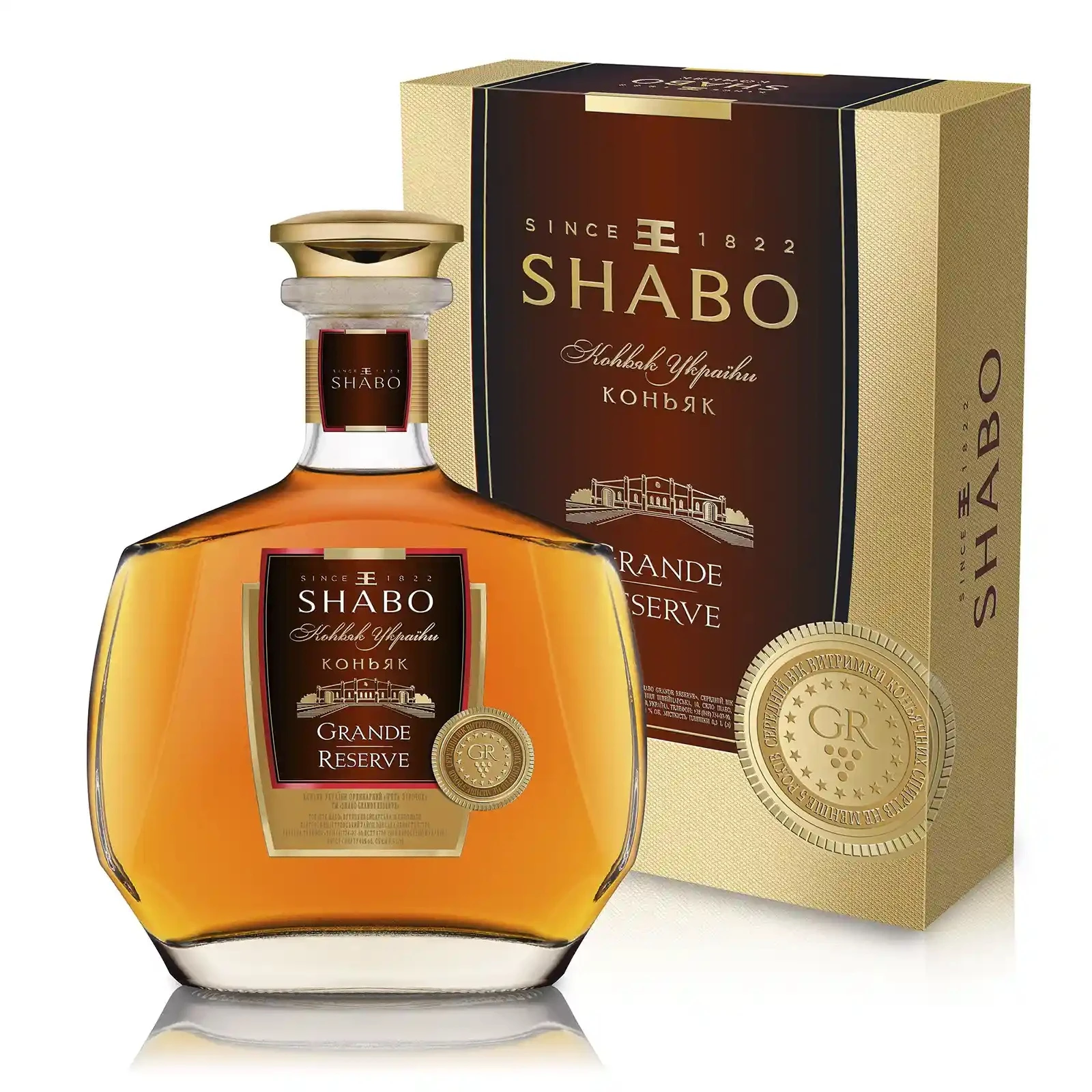 & Коньяк України Shabo Grande Reserve 5 років 0,5л 40% сув. кор.