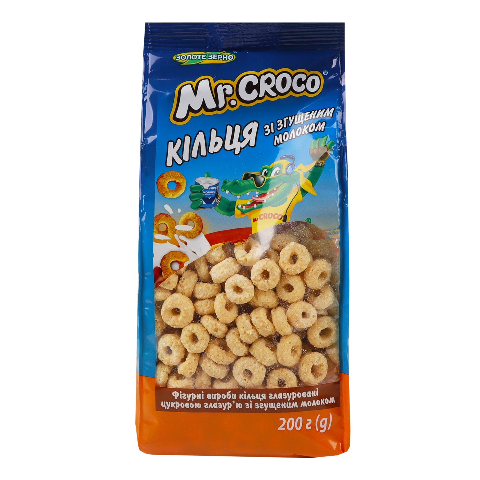 Сніданок сухий Mr. Croco кільця зі згущеним молоком 200г Фото №:1