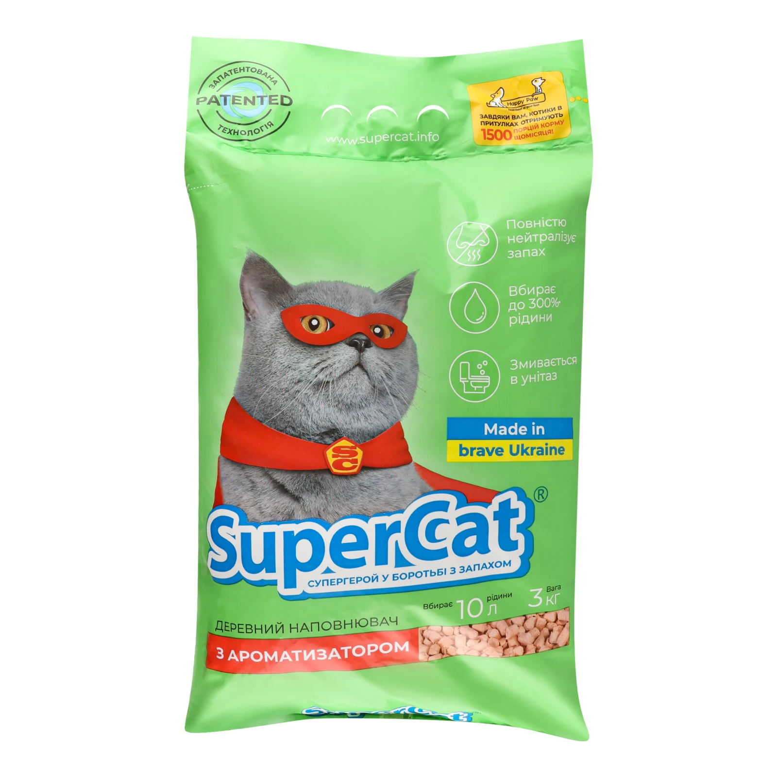 Наповнювач для туалету Super Cat деревний з ароматизатором 3кг Фото №:1