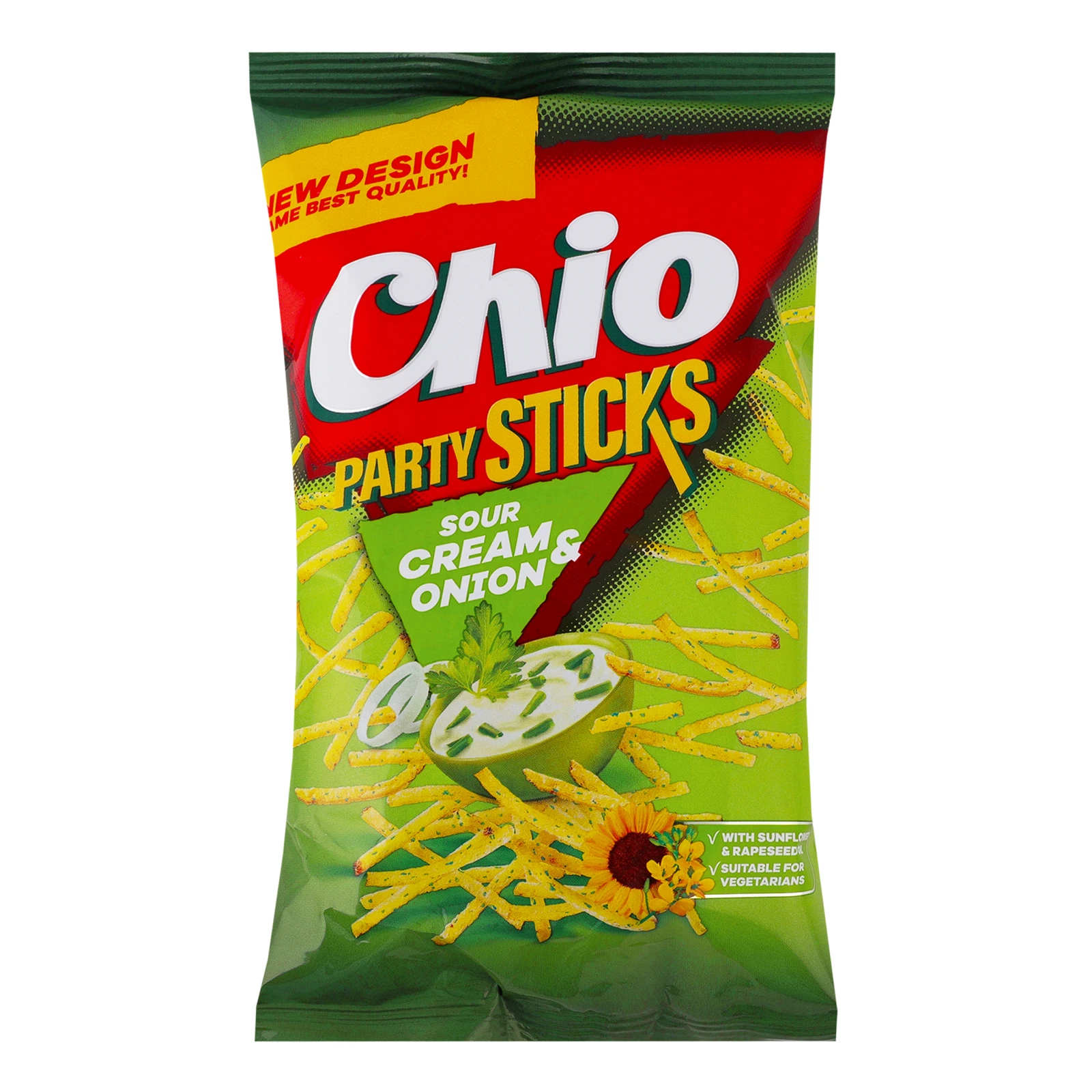 Соломка картопляна Chio Party sticks зі смаком сметани та цибулі 70г Фото №:1