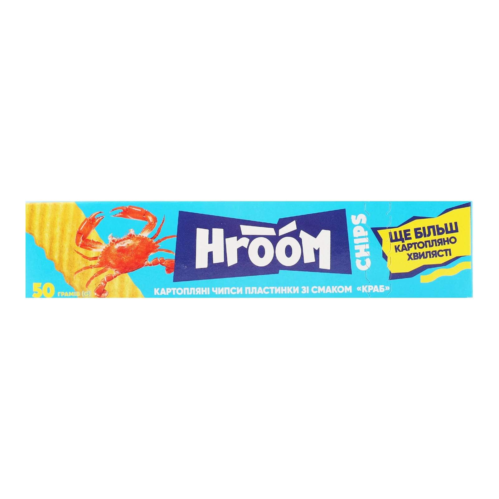 Чипси Hroom 50г картопляні пластинки Краб Фото №:1