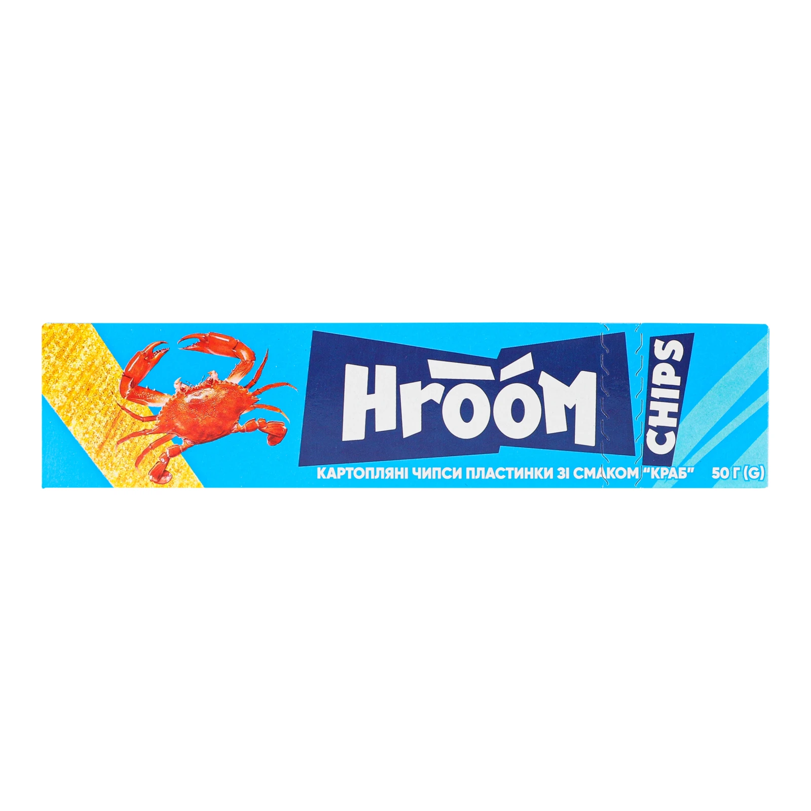 Чипси Hroom 50г картопляні пластинки Краб Фото навігації №:1
