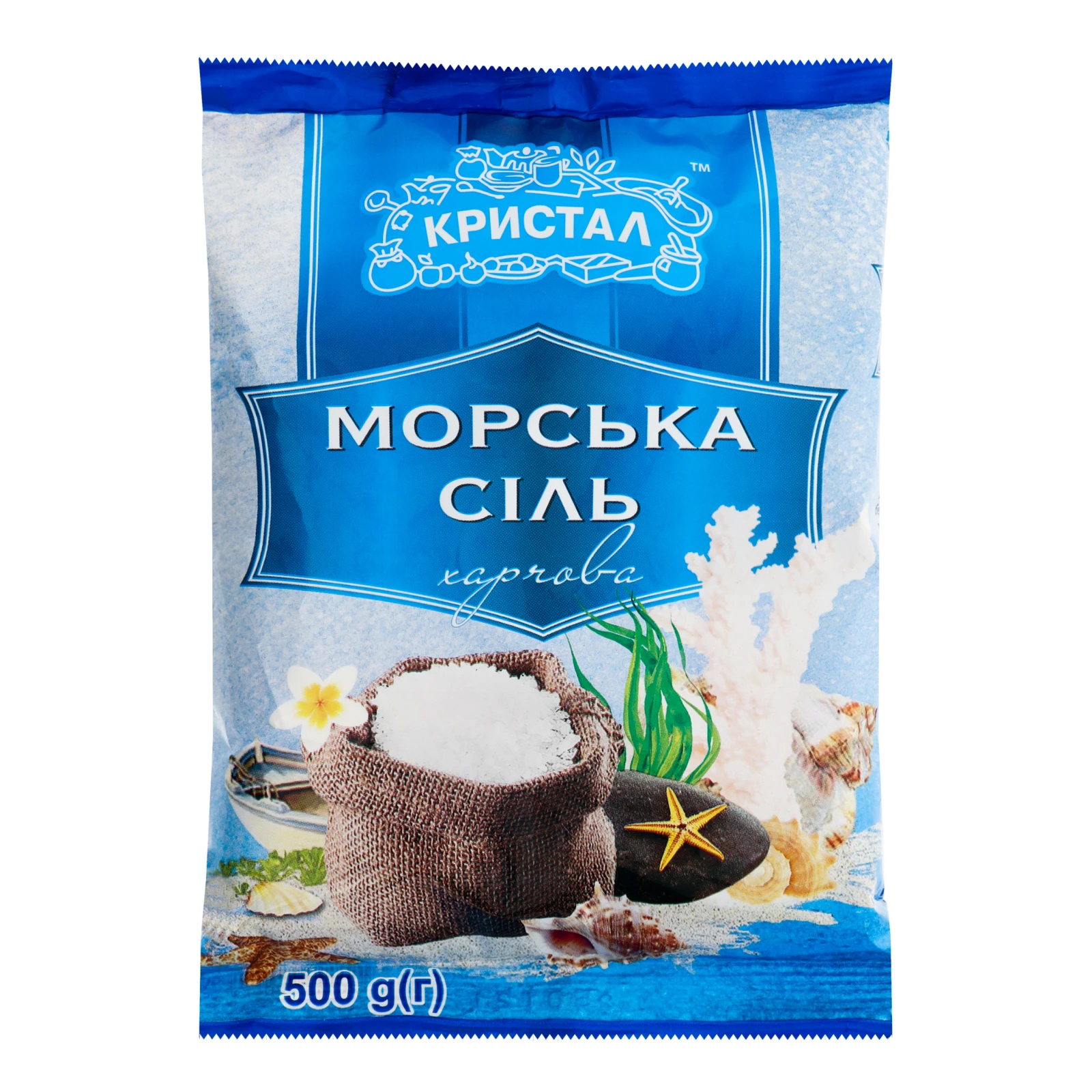 Сіль Кристал 500г Морська Фото №:1