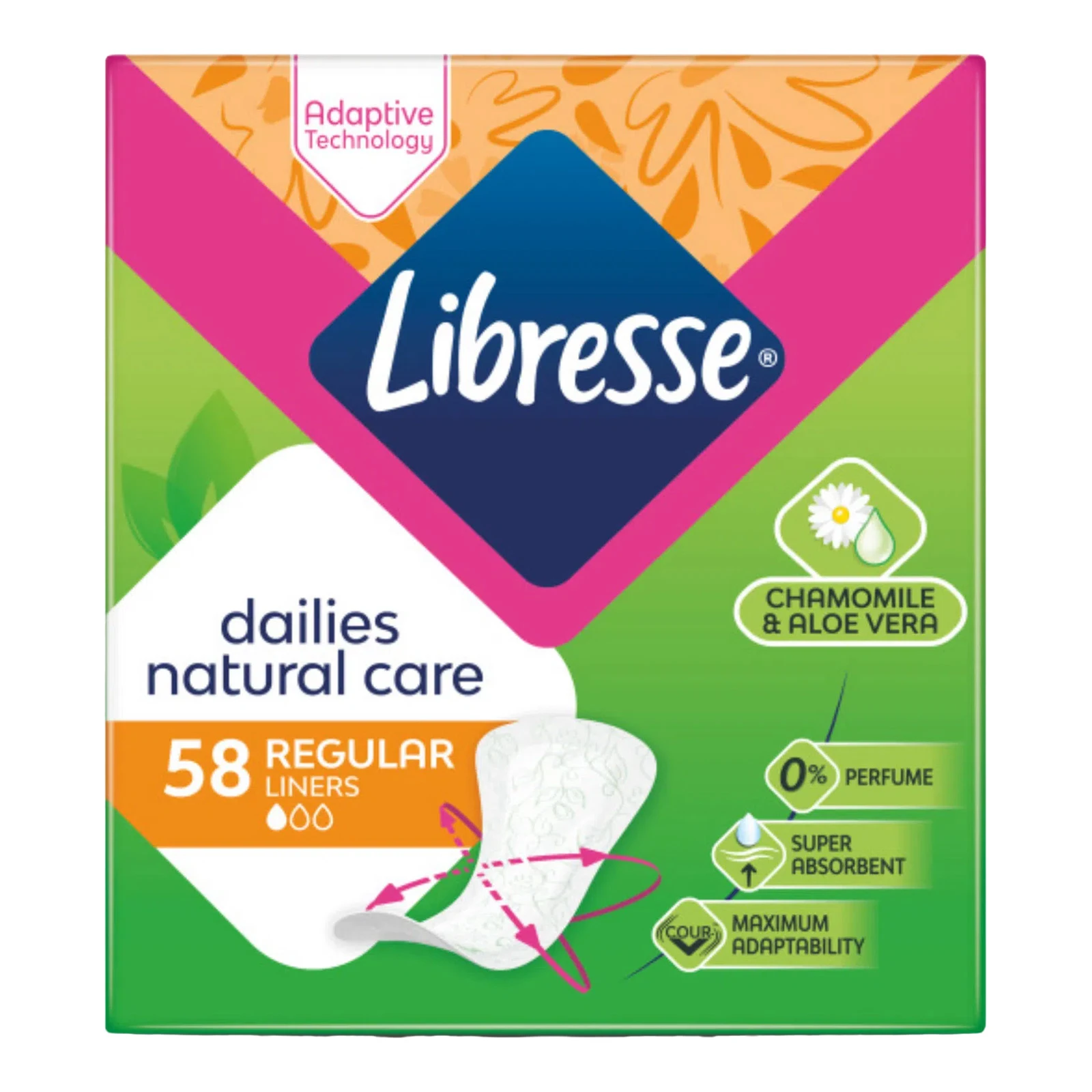 Прокладки щоденні Libresse Natural Сare Regular гігієнічні 58шт/уп Фото №:1