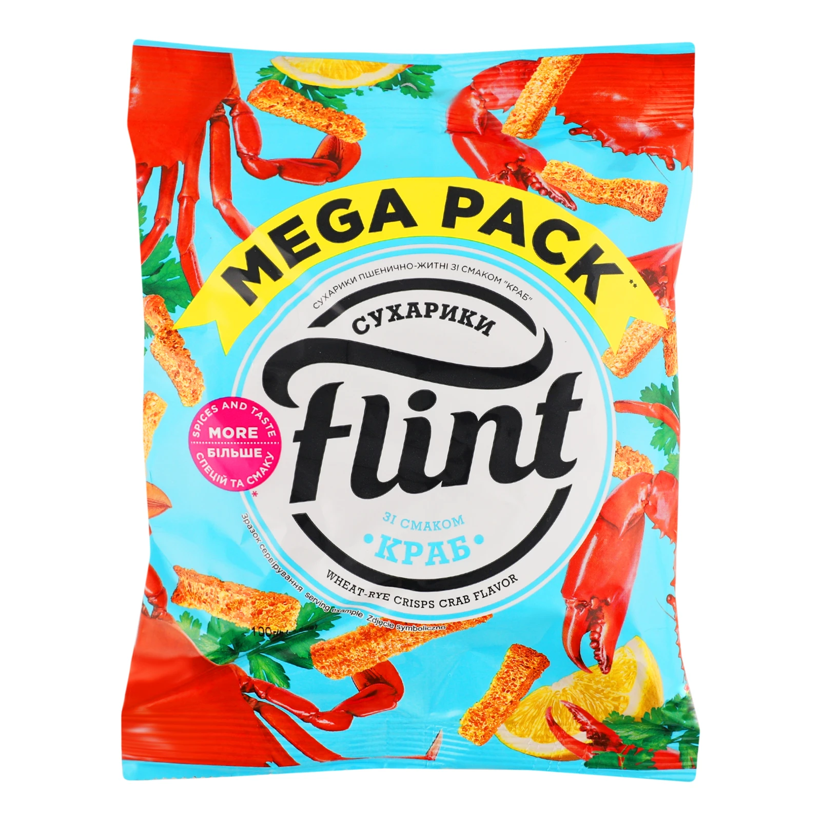 Сухарики Flint пшенично-житні зі смаком Краб 100г Фото №:1