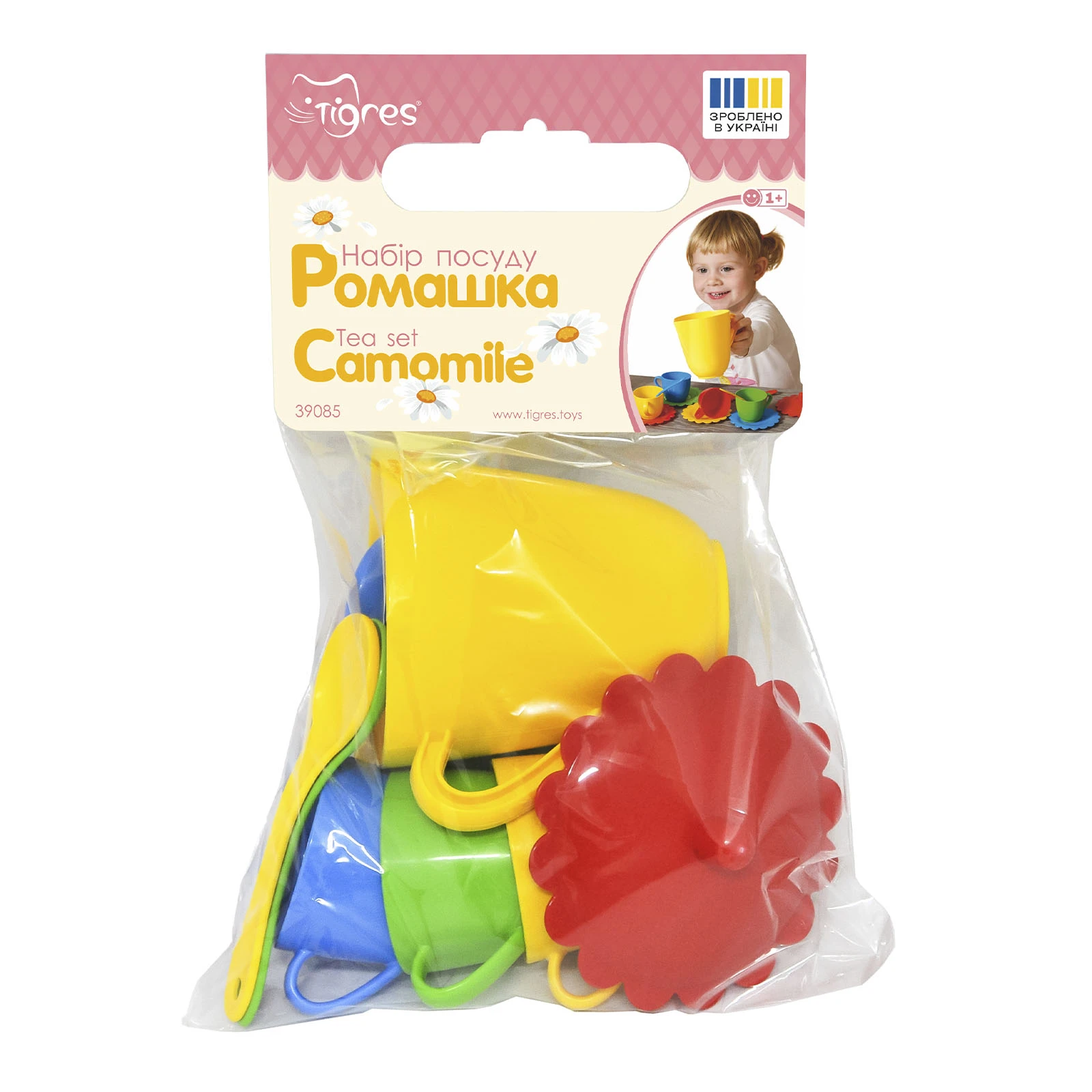 Набір посуду Tigres Ромашка на 4 персони з чайником 39085 Фото №:1
