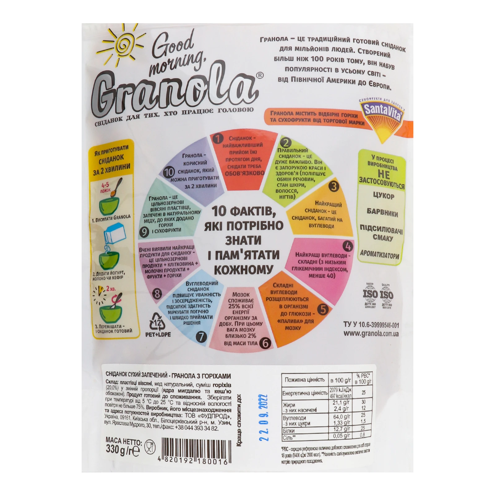 Гранола Good morning, Granola Горіхи 330г Фото №:3