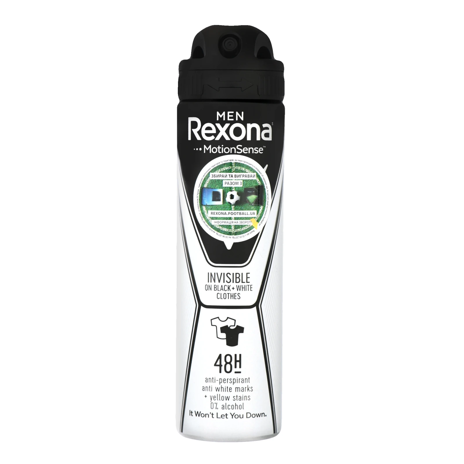 Антиперспірант Rexona Invisible on black+white clothes для чоловіків 150мл Фото №:1
