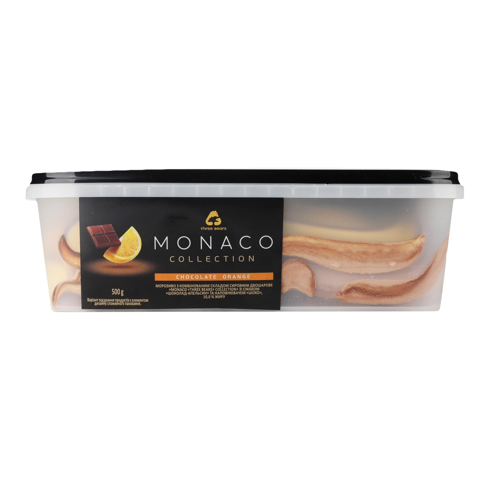 Морозиво Три ведмеді Monaco Шоколад-Апельсин 10% 500г Фото №:1