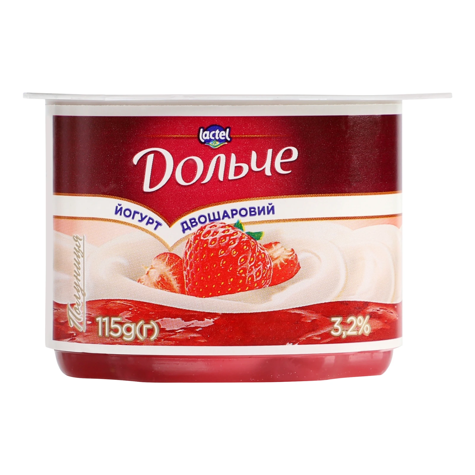 Йогурт Дольче двошаровий Полуниця 3.2% 115г Фото №:1