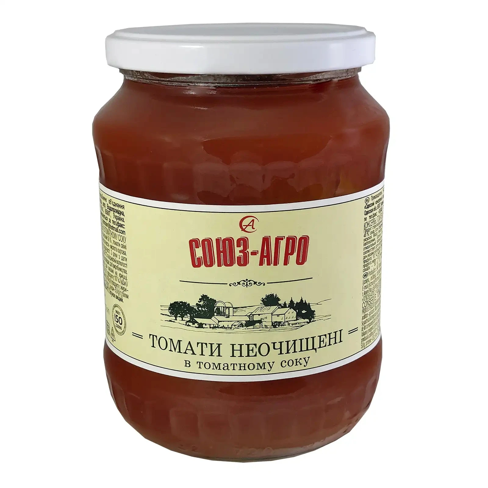 Томати Союз-Агро неочищенні в томатному соку 660г Фото №:1