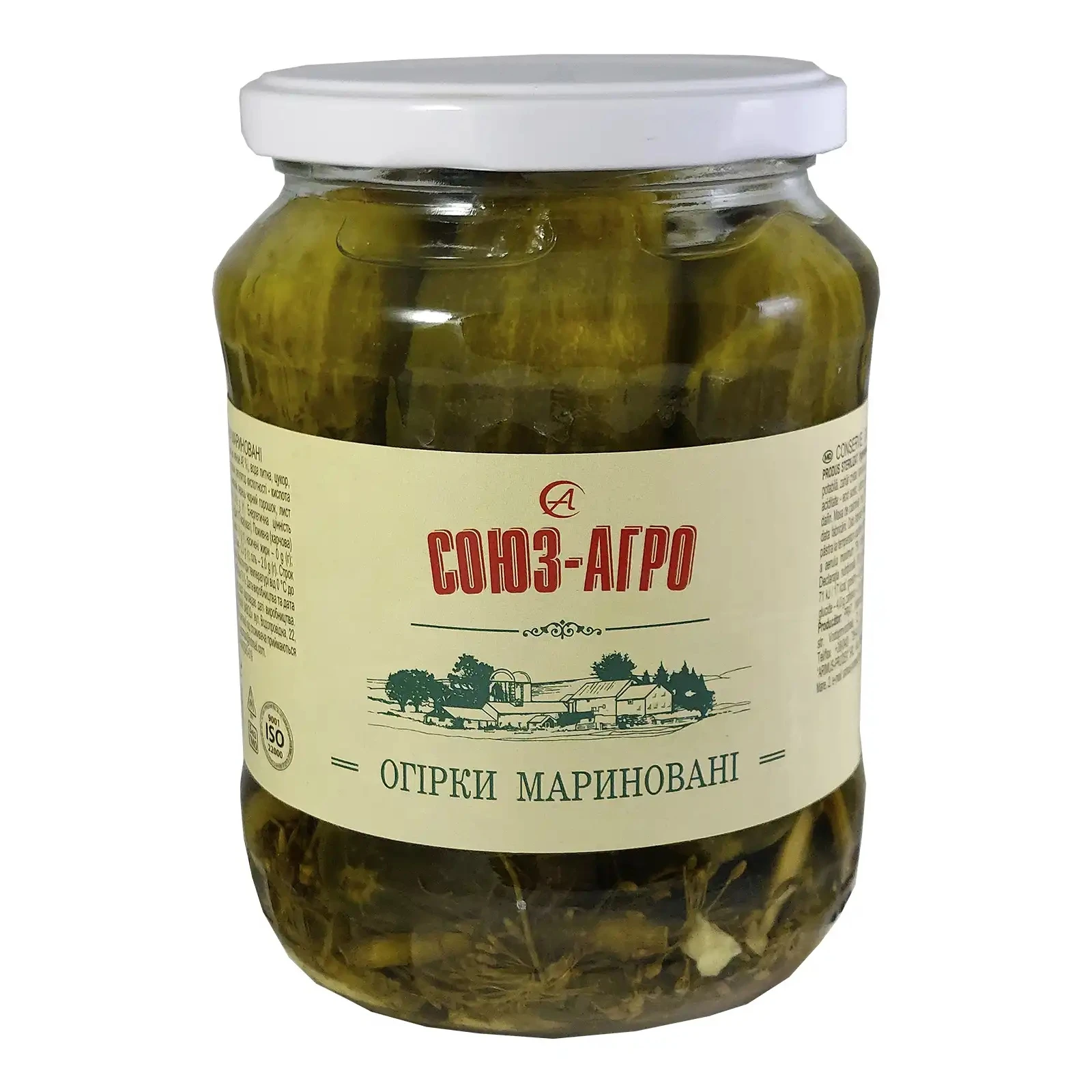 Огірки Союз-Агро мариновані 660г Фото №:1