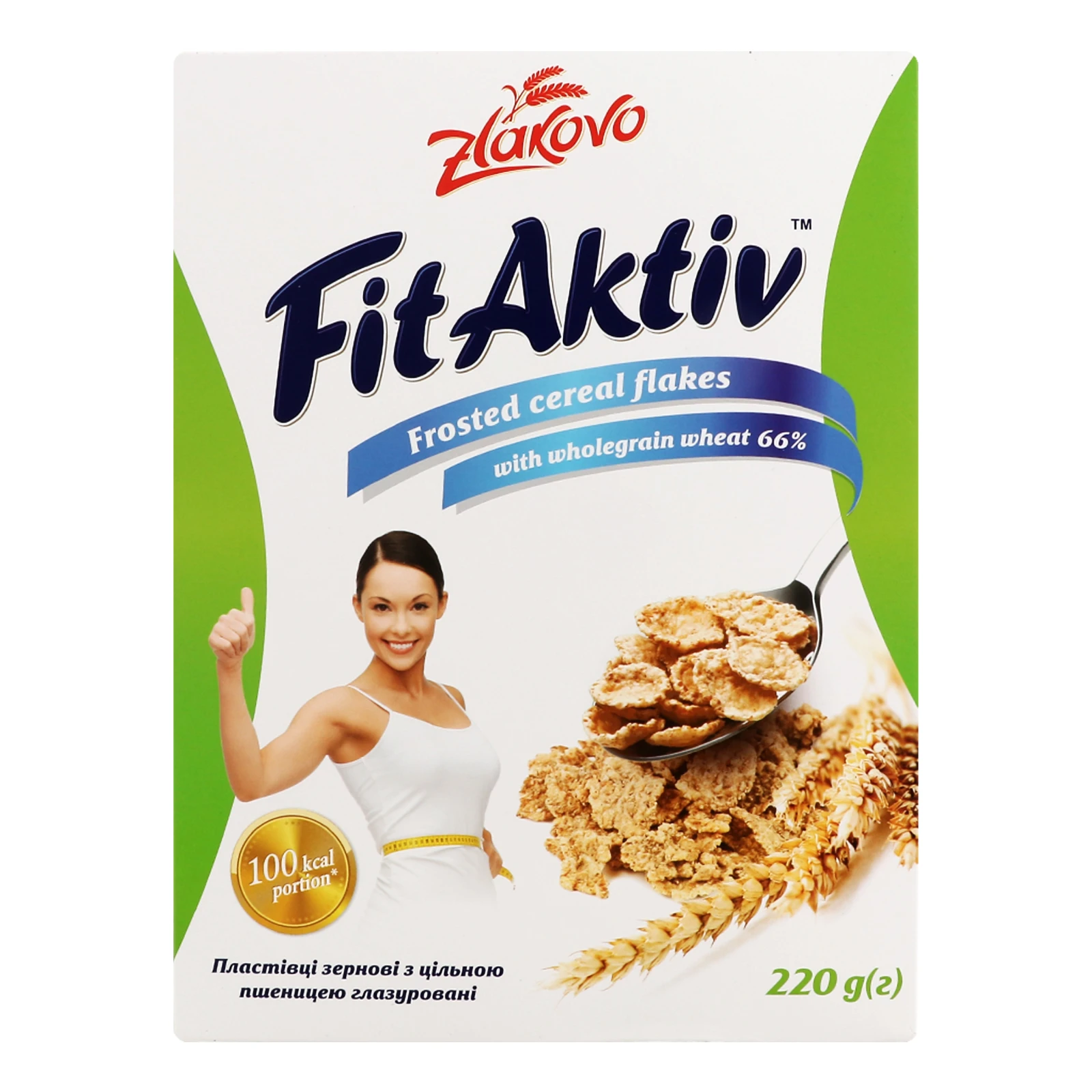 Сніданок сухий Злакоко FitAktiv пластівці зернові з цільною пшеницею глазуровані 220г Фото №:2