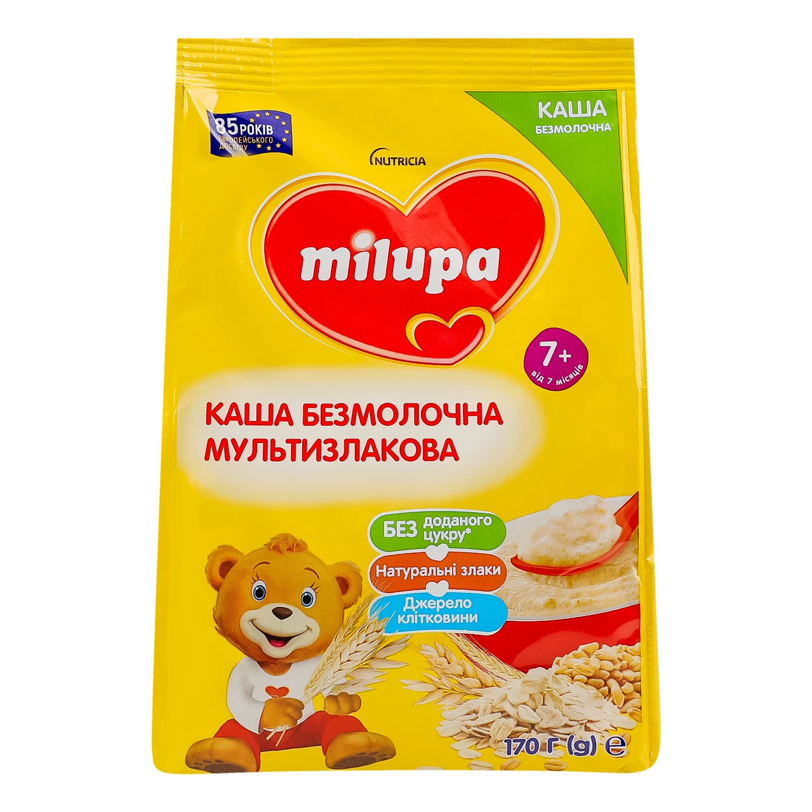 Каша дитяча Milupa суха безмолочна мультизлакова для дітей від 7-ми місяців 170г Фото №:1
