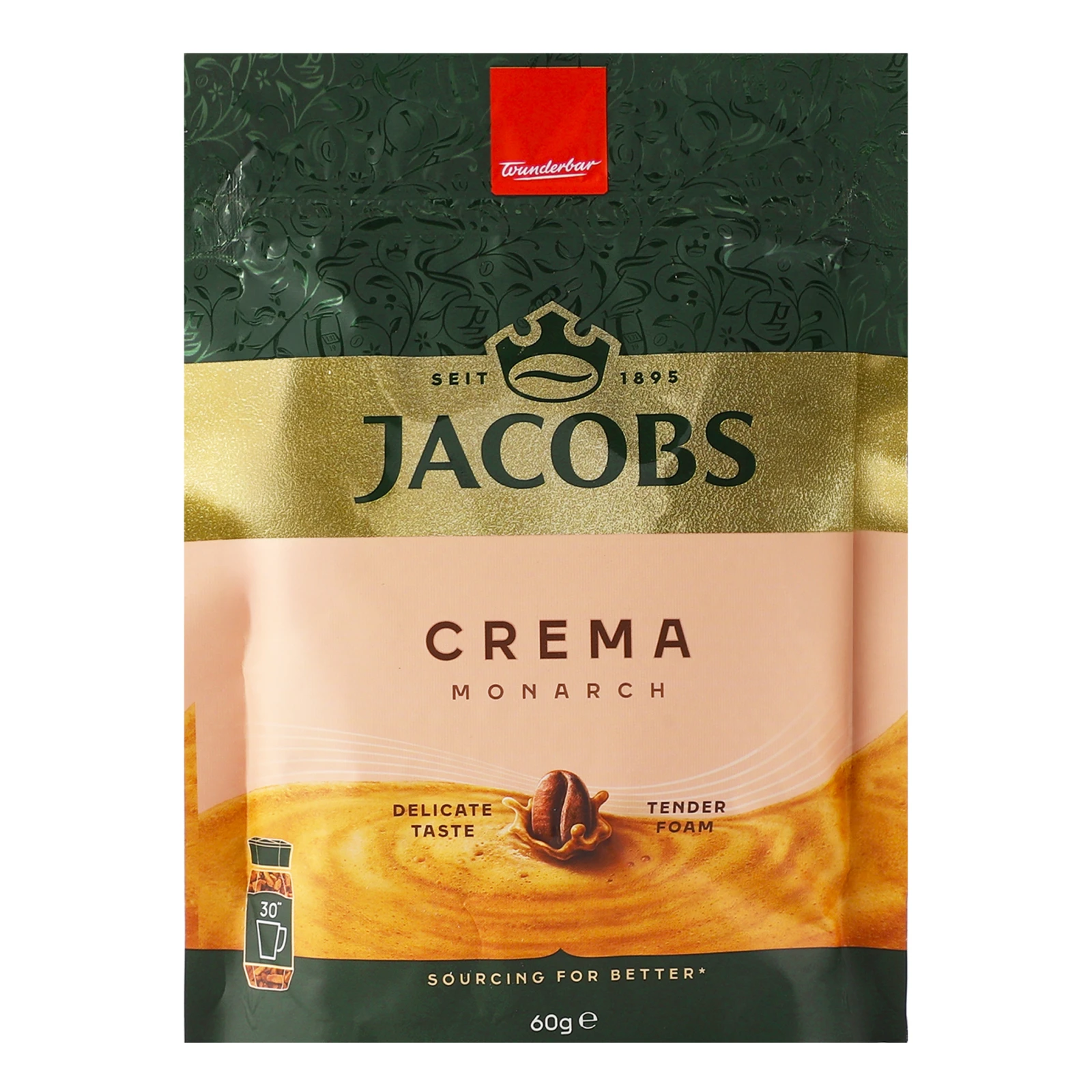 Кава Jacobs Monarch Crema розчинна порошкоподібна 60г Фото №:1