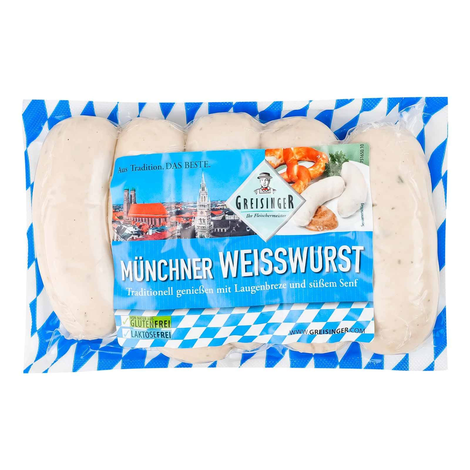 Сосиски Greisinger Мюнхенські 0.3кг Фото №:1