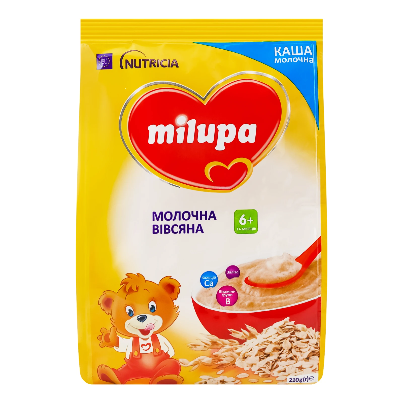 Каша дитяча Milupa суха молочна вівсяна для дітей від 6-ти місяців 210г Фото №:1