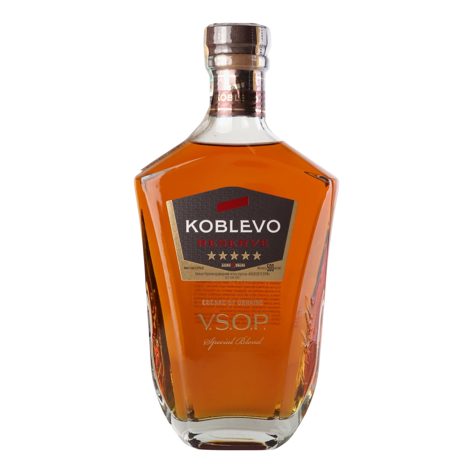 Коньяк Koblevo Reserve VSOP 5 зірок ординарний 40% 0.5л Фото №:1