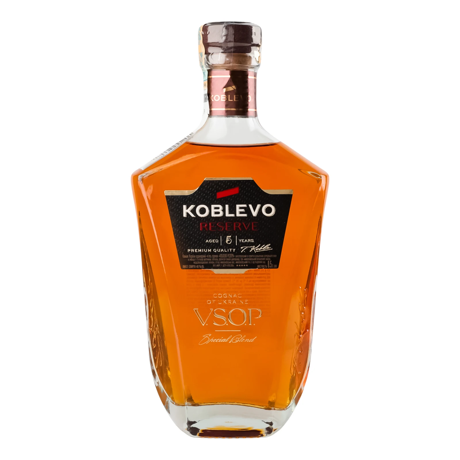 Коньяк Koblevo Reserve VSOP 5 зірок ординарний 40% 0.5л Фото навігації №:1