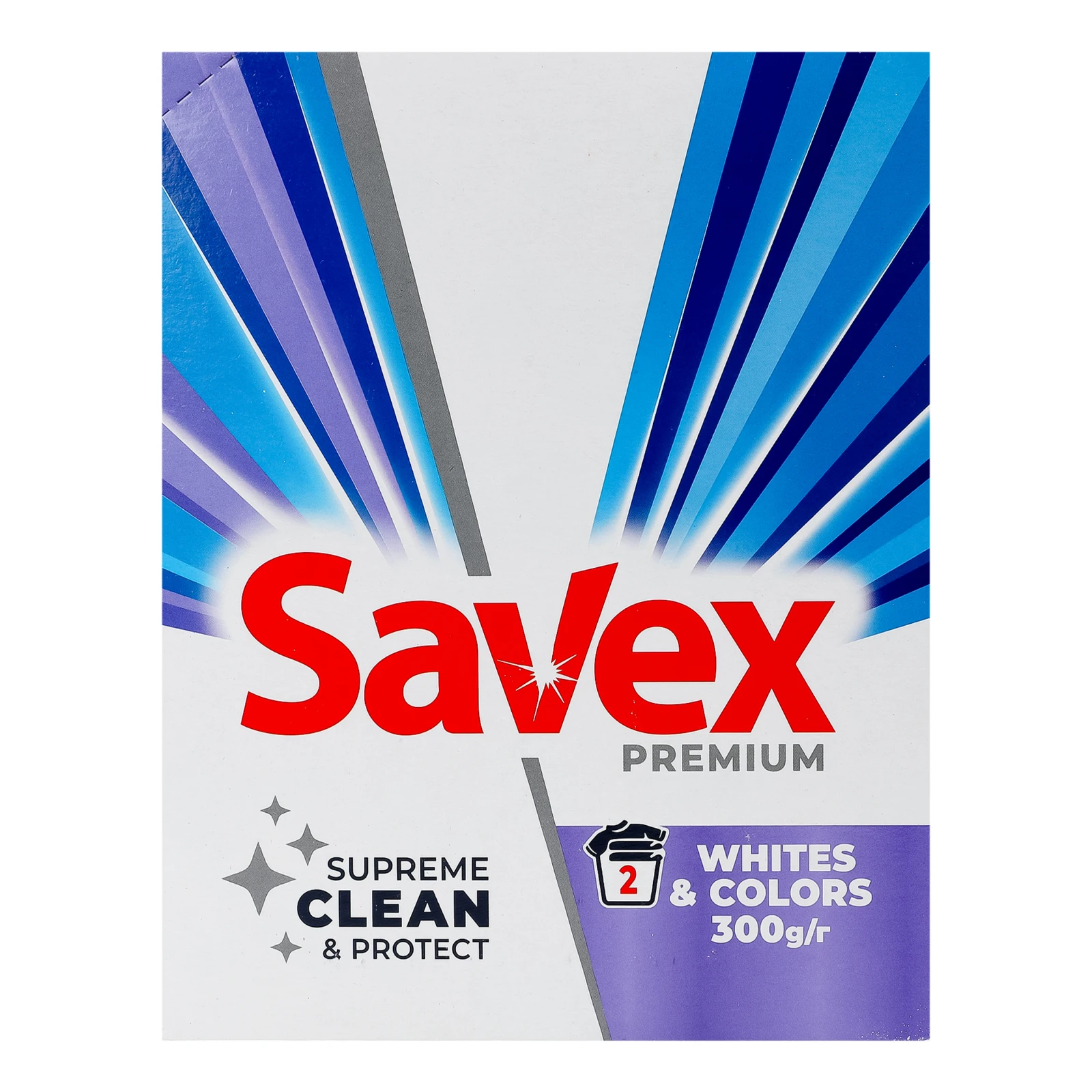Засіб миючий Savex Premium Whites&Colors порошкоподібний для автоматичного прання білих і кольорових тканин 300г Фото №:1