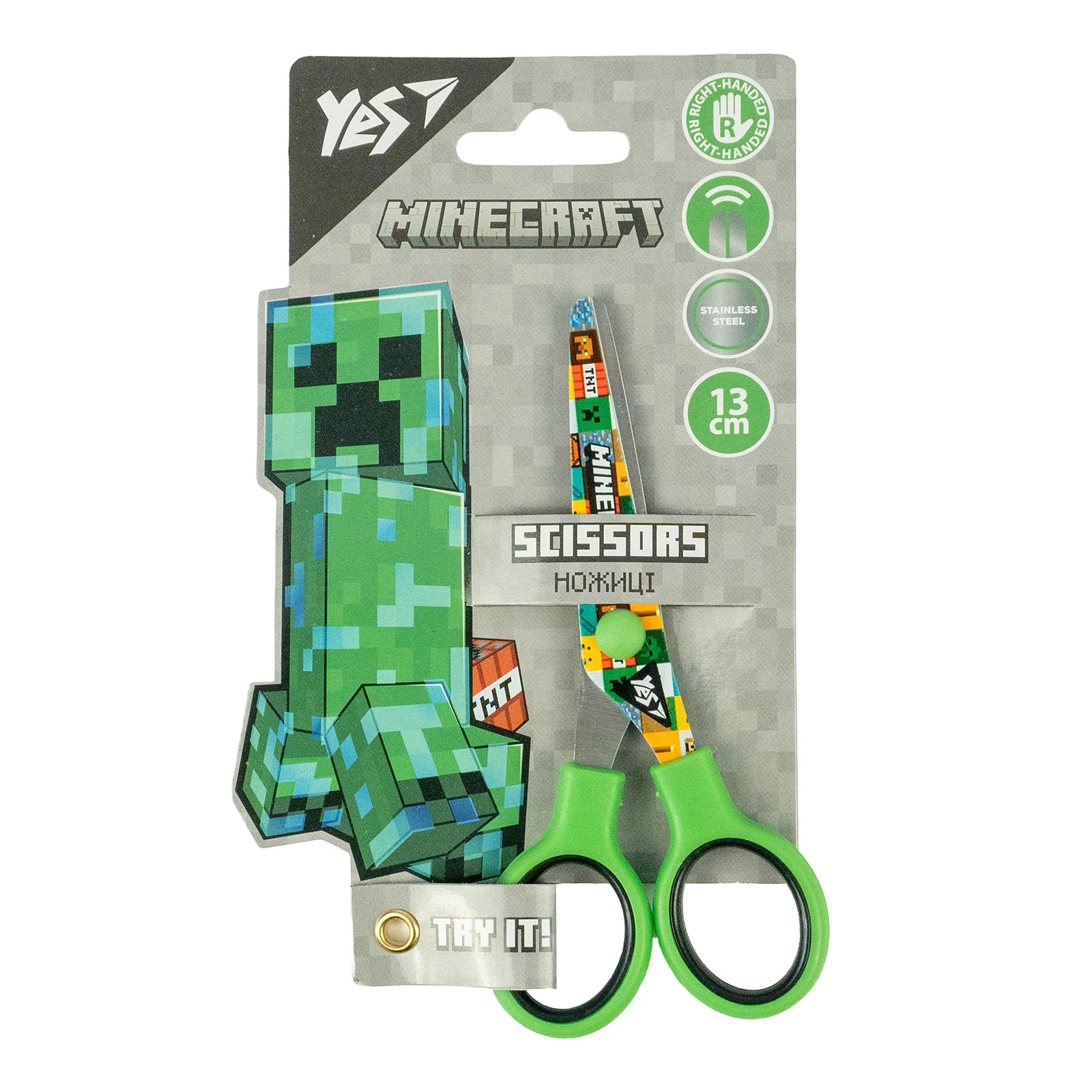 Ножиці YES Minecraft 13см з принтом на лезі Фото №:1
