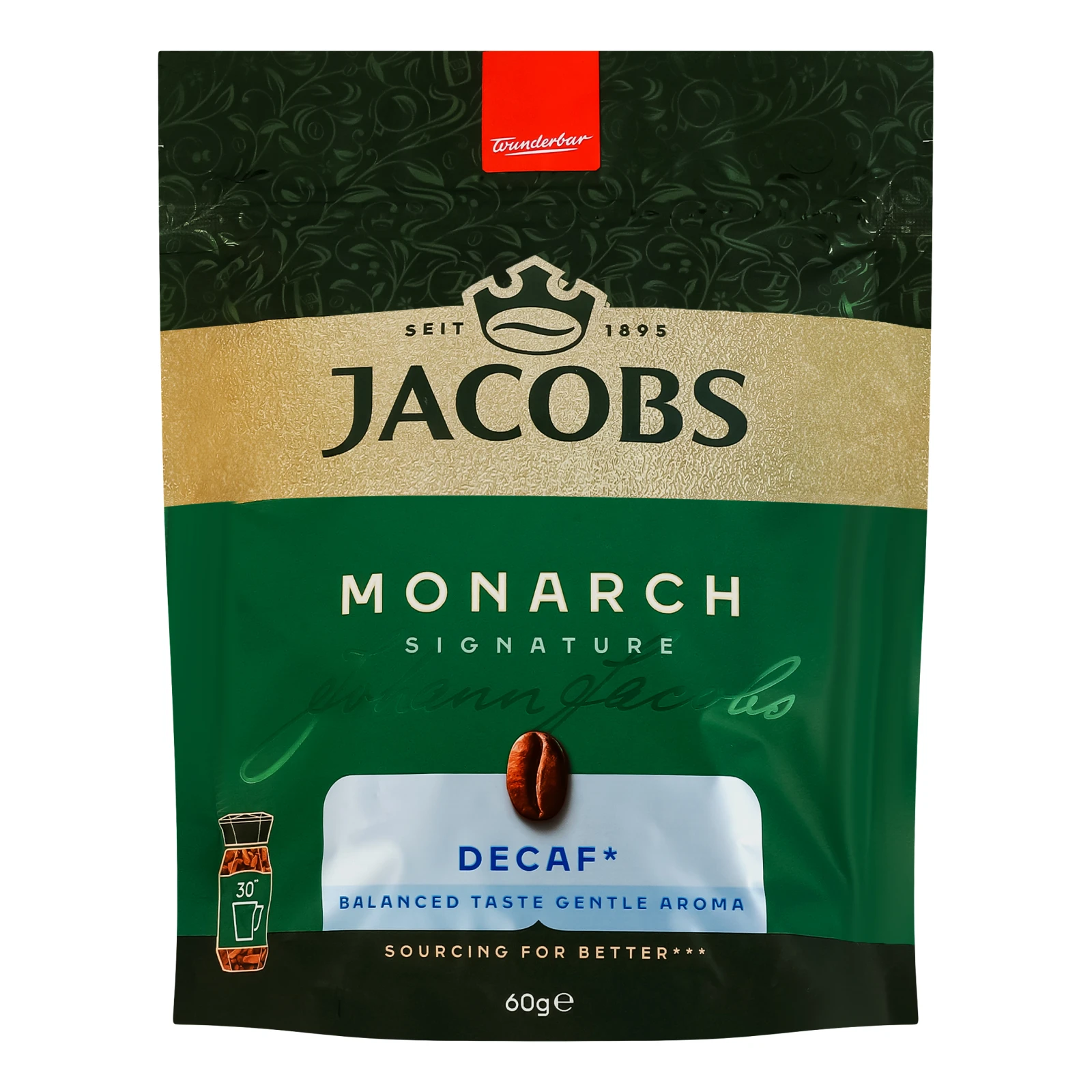 Кава Jacobs Monarch розчинна сублімована декофеїнова 60г