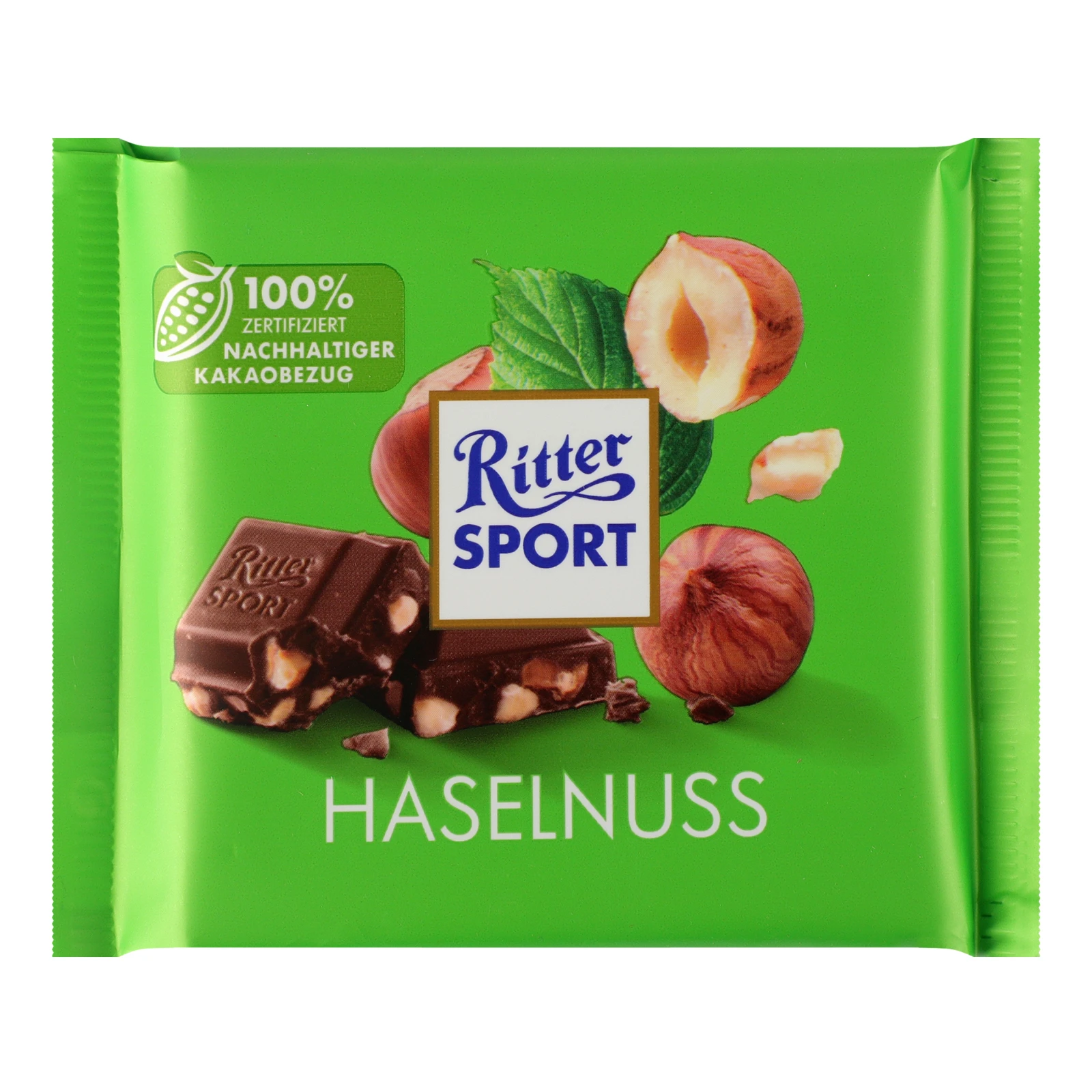 Шоколад Ritter Sport молочний з подрібненим фундуком 100г