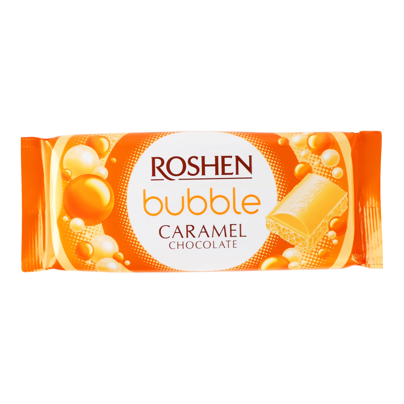 Шоколад Roshen Caramel Bubble пористий 80г Фото №:1
