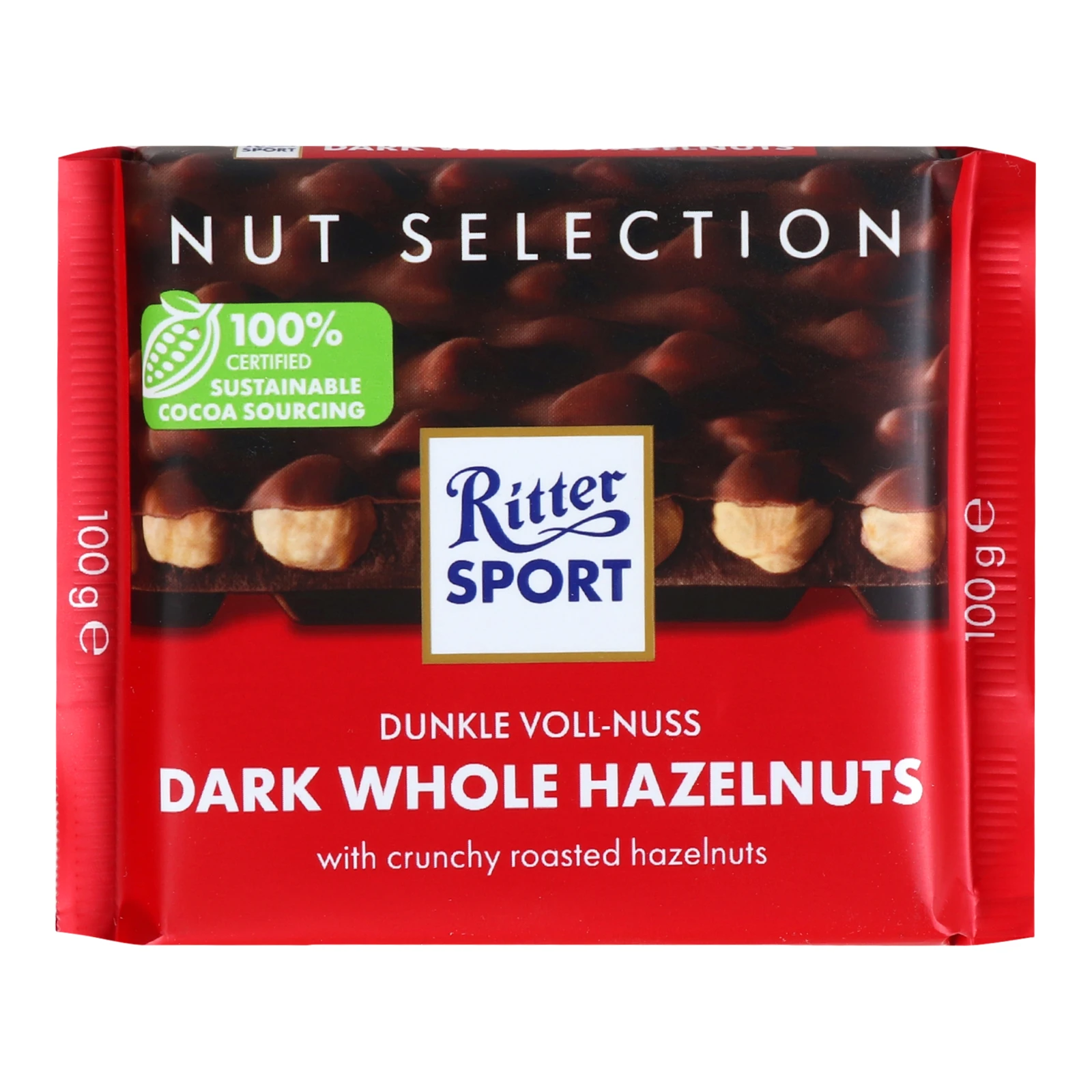 Шоколад Ritter Sport Dunkle Voll-nuss чорний з цільним фундуком 100г Фото №:1
