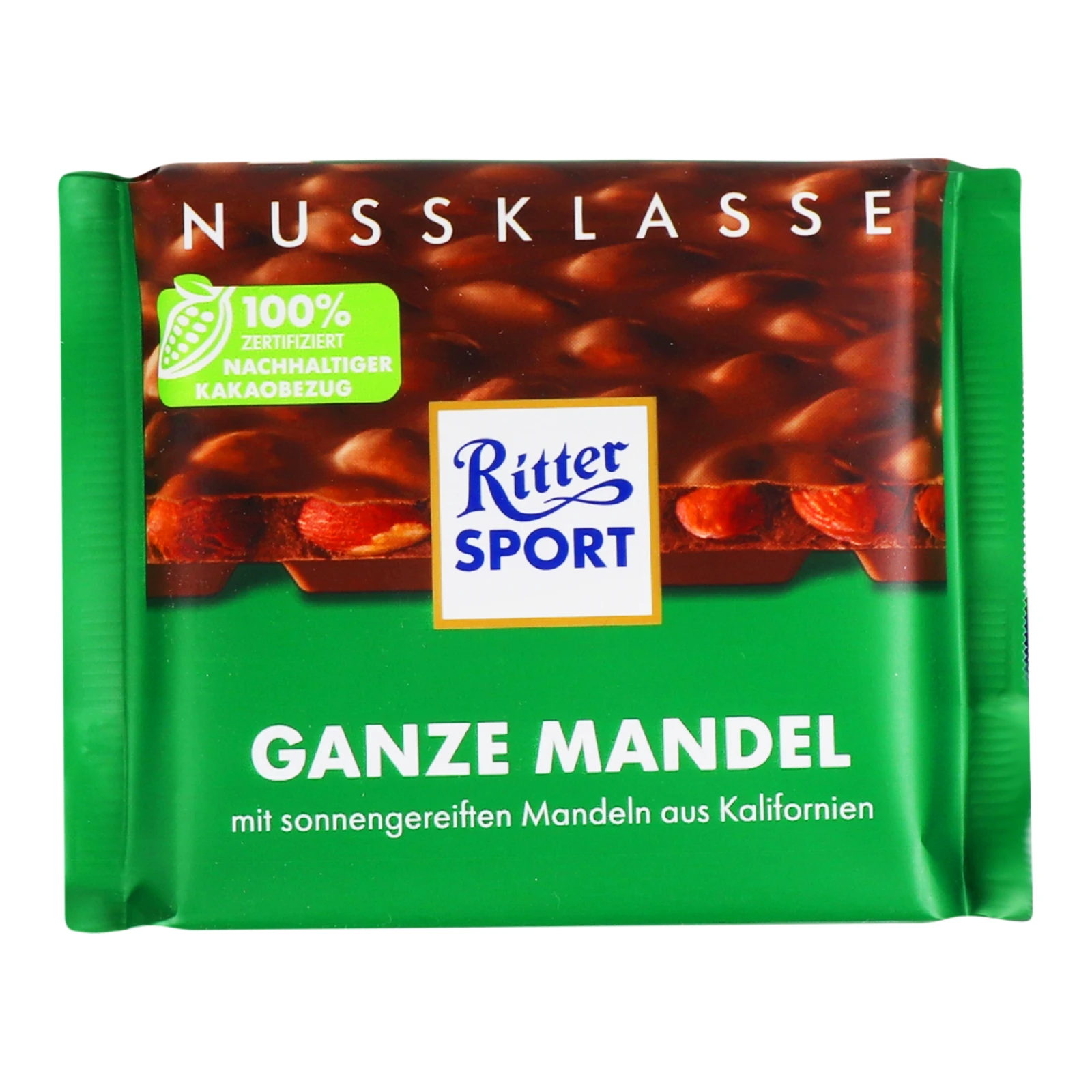 Шоколад Ritter Sport молочний з цілим мигдалем 100г Фото №:1