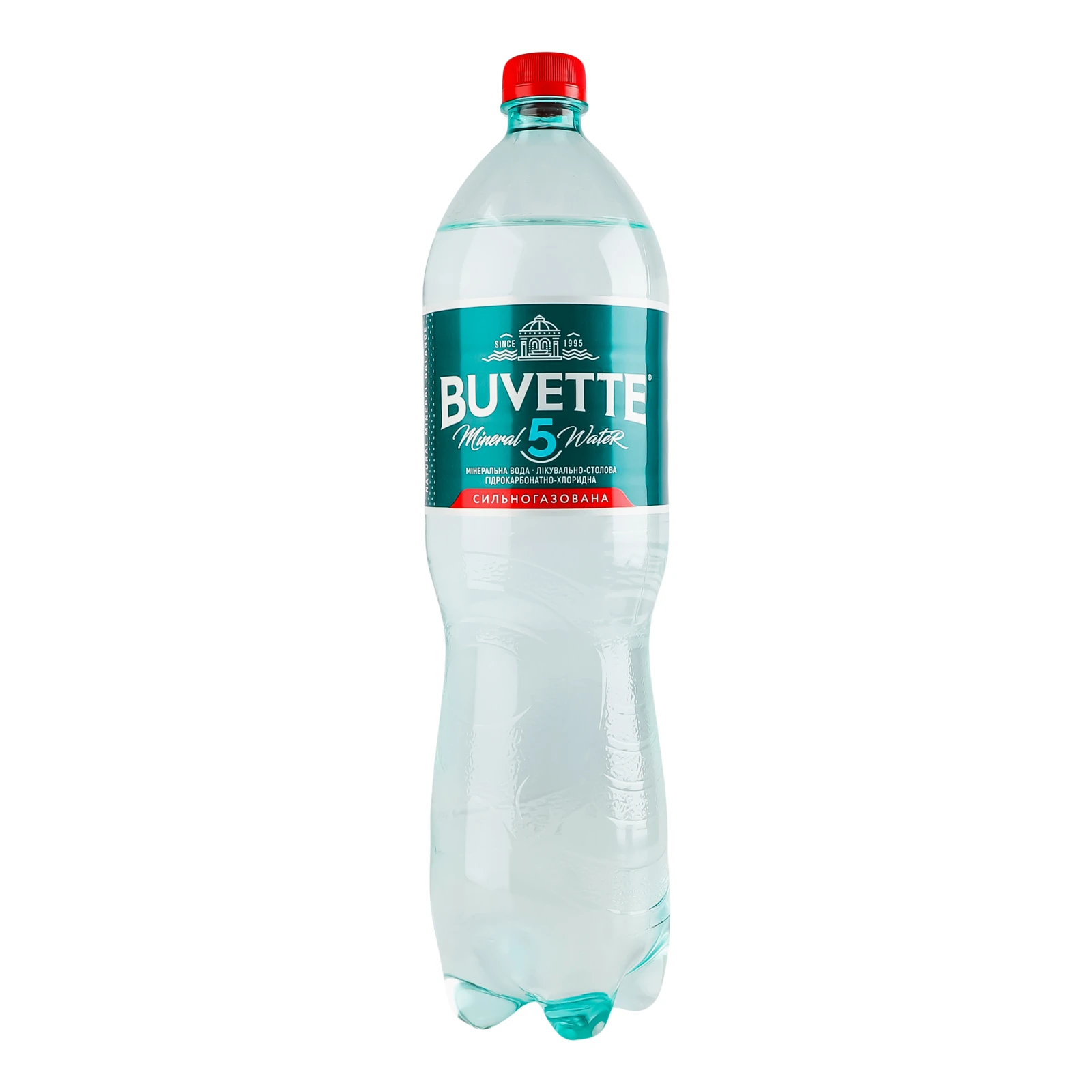 Вода мінеральна Buvette №5 лікувально-столова сильногазована 1.5л