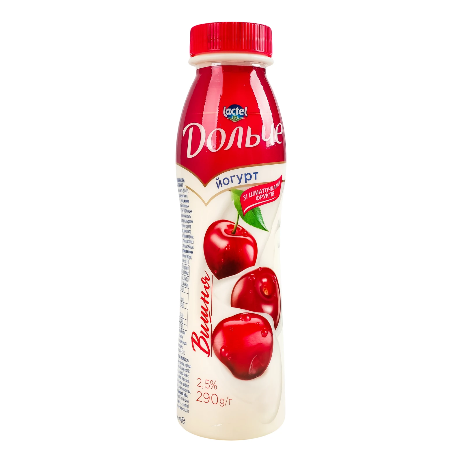 Йогурт Дольче зі шматочками фруктів Вишня 2.5% 290г Фото №:1