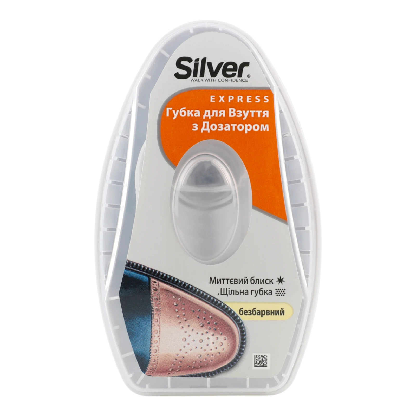 Губка-блиск Silver Express для взуття з дозатором силікону безбарвна 6мл
