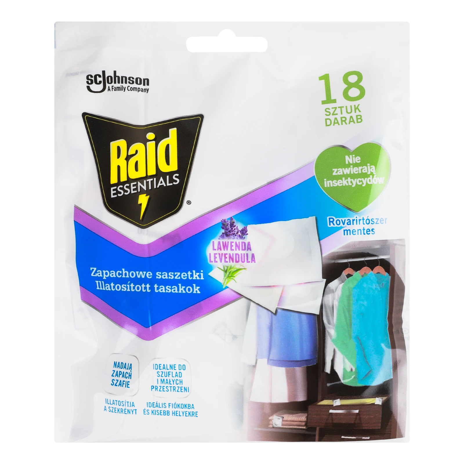 Саше Raid Essentials Лаванда ароматичне 18*1.5г/уп Фото навігації №:1