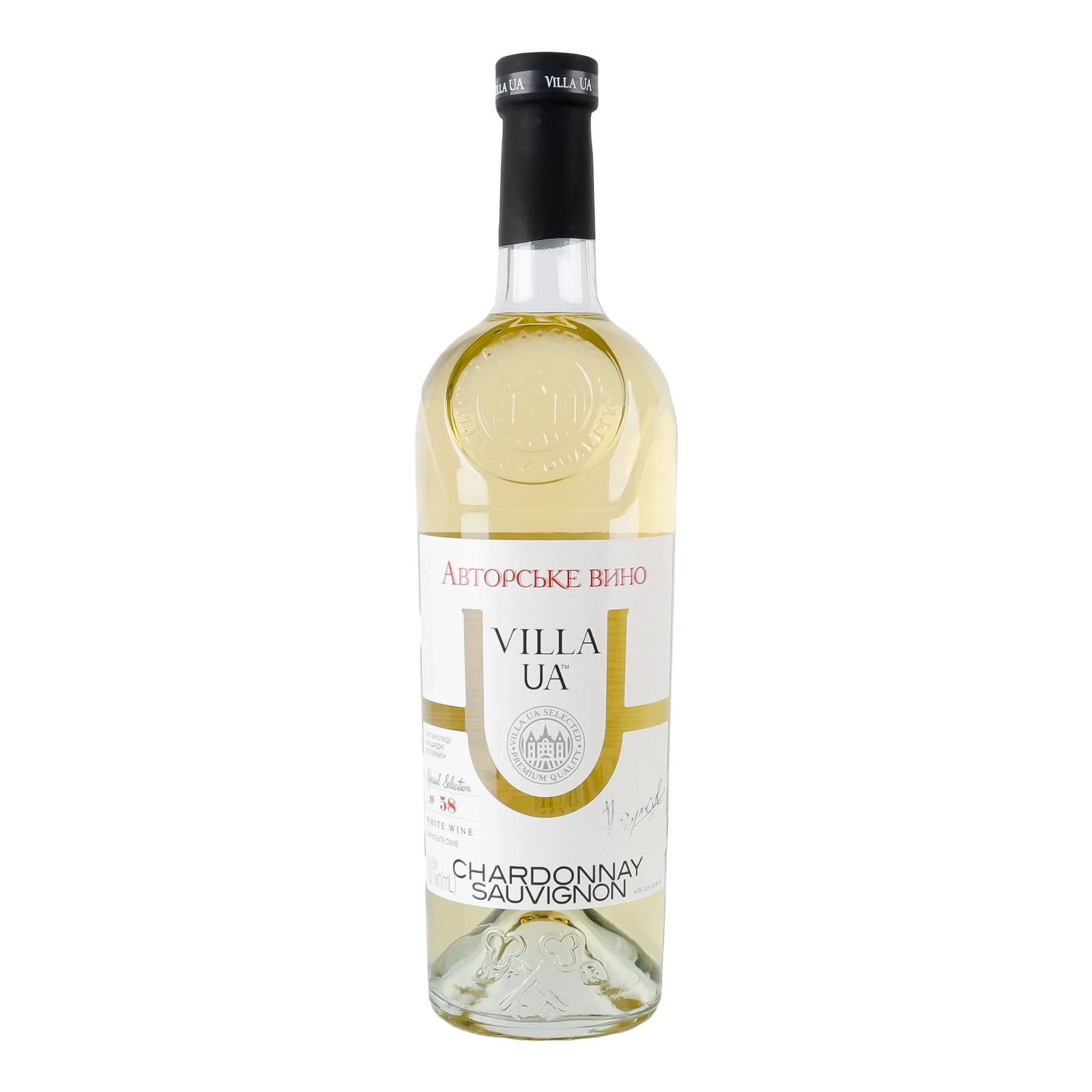Вино Villa UA Chardonnay Sauvignon біле сухе 9.5-14% 750мл Фото навігації №:1