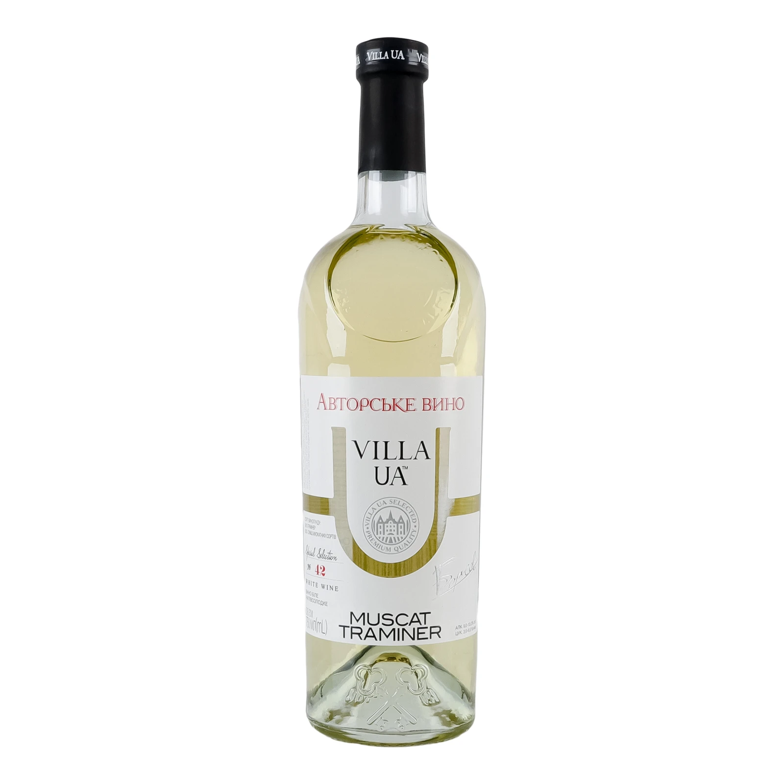 Вино Villa UA Muscat Traminer біле напівсолодке 9-13% 750мл Фото №:1