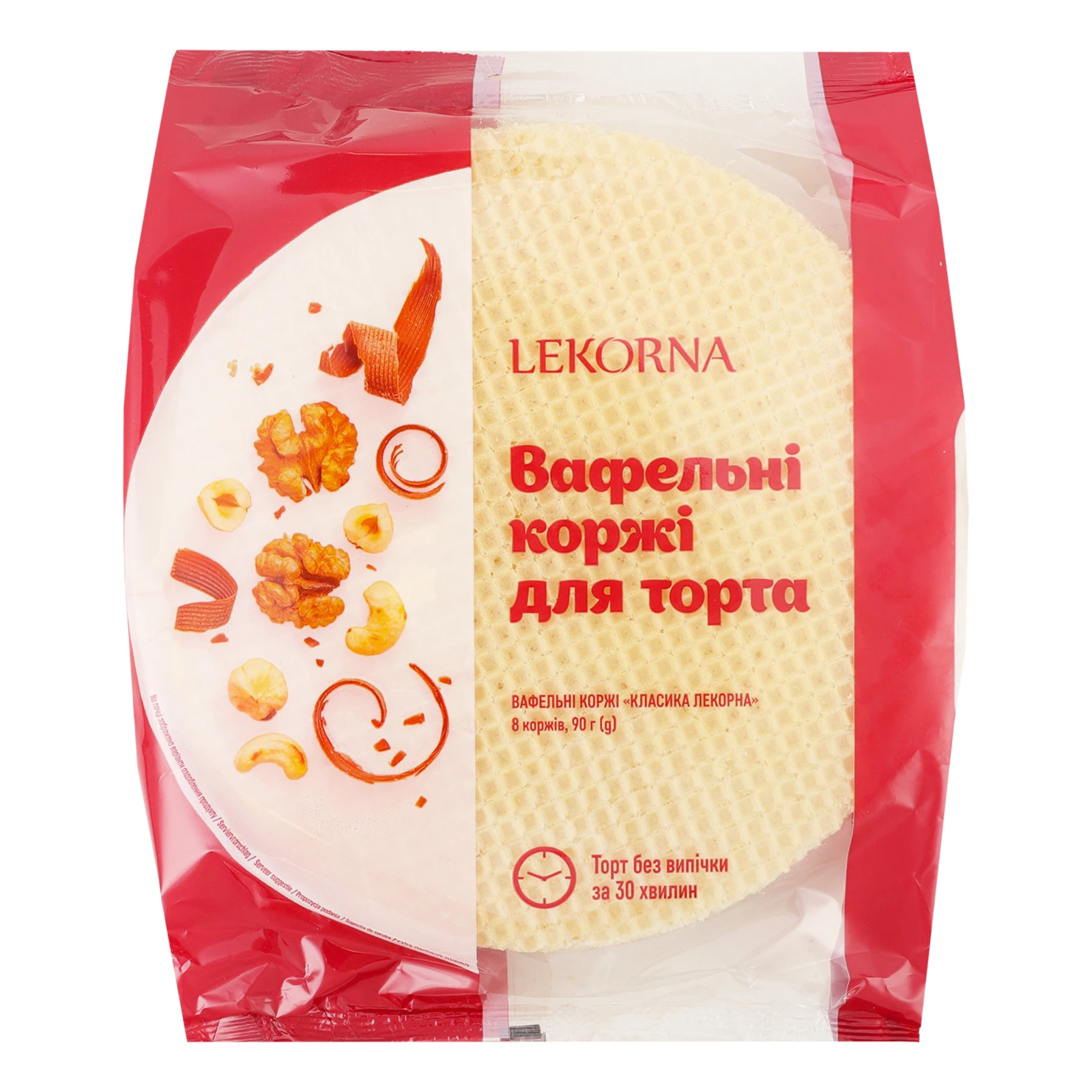 Коржі вафельні Lekorna Класика для торта 90г Фото №:1