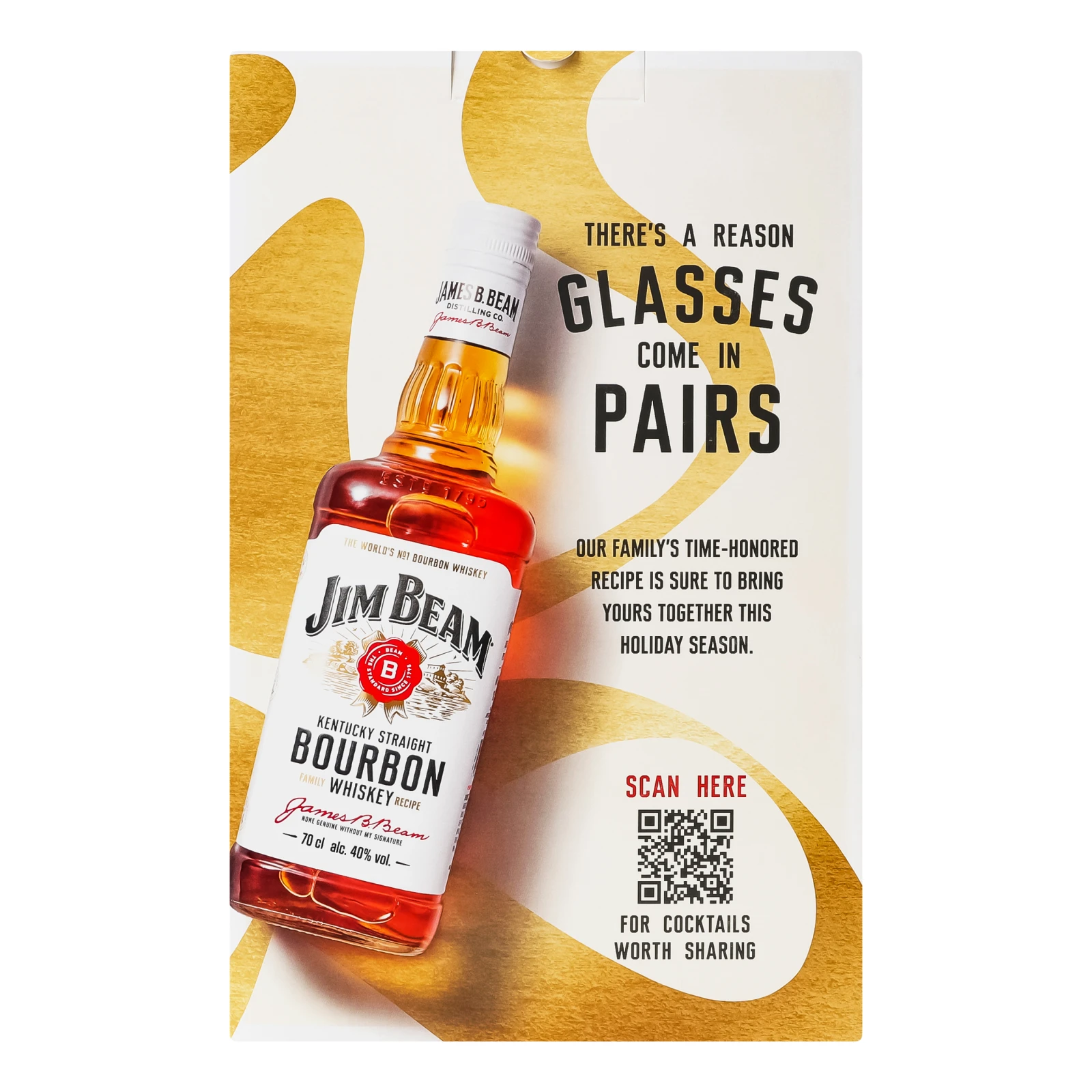 Набір Jim Beam віскі Black 43% 0.7л + 2 склянки Фото №:2