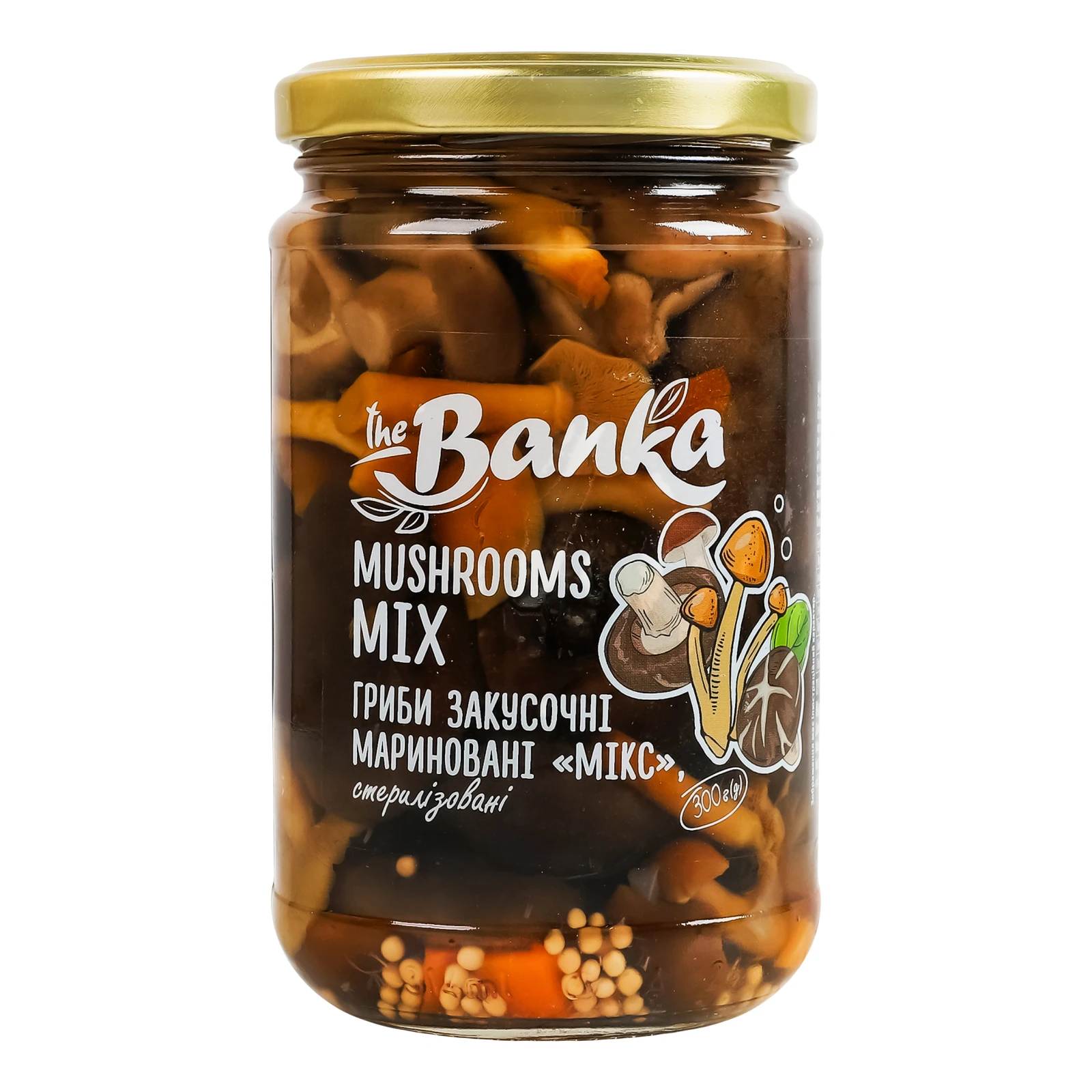 Гриби the Banka Мікс закусочні мариновані стерилізовані 300г Фото №:1