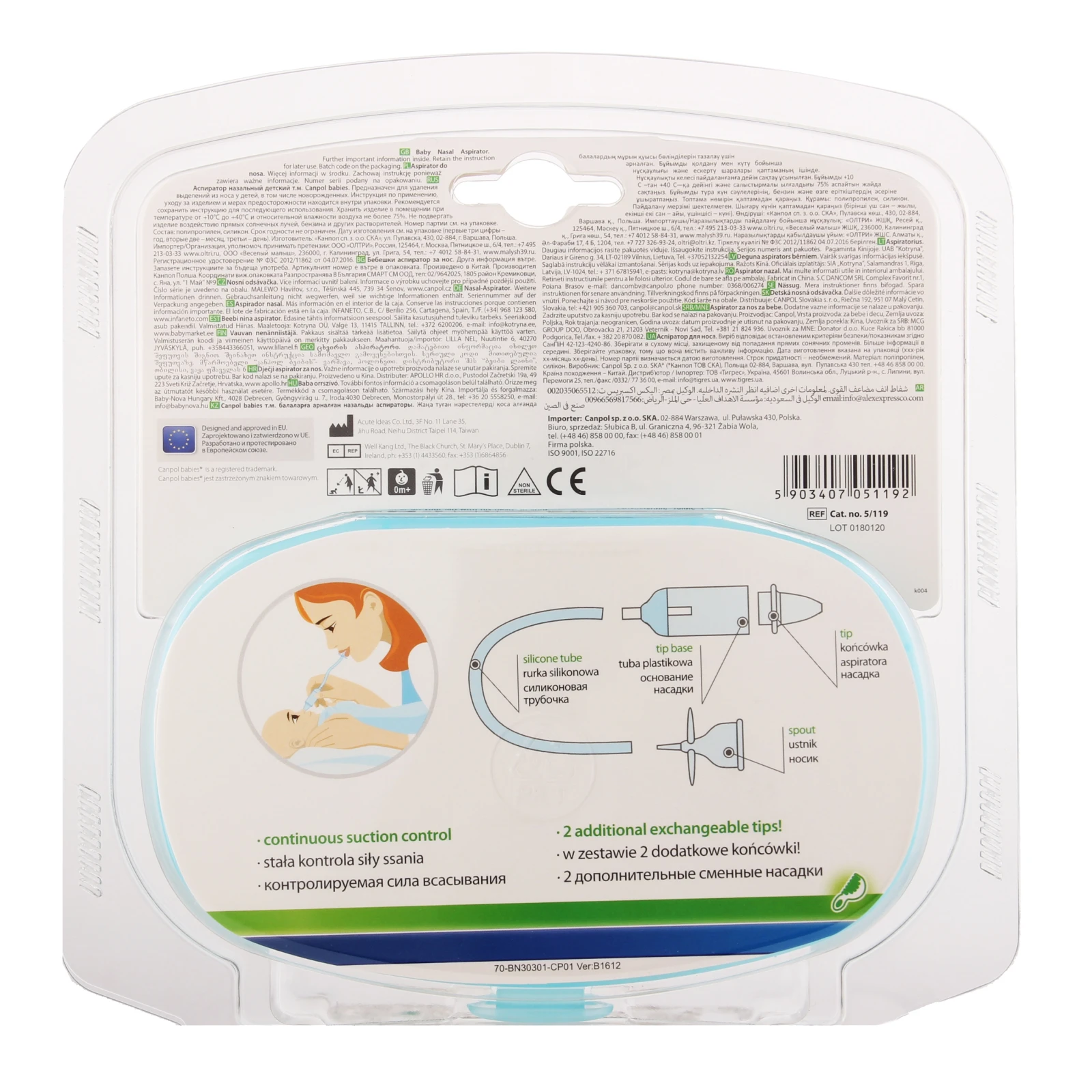 Аспіратор Canpol babies №5/119 назальний дитячий 0 міс+ Фото №:2