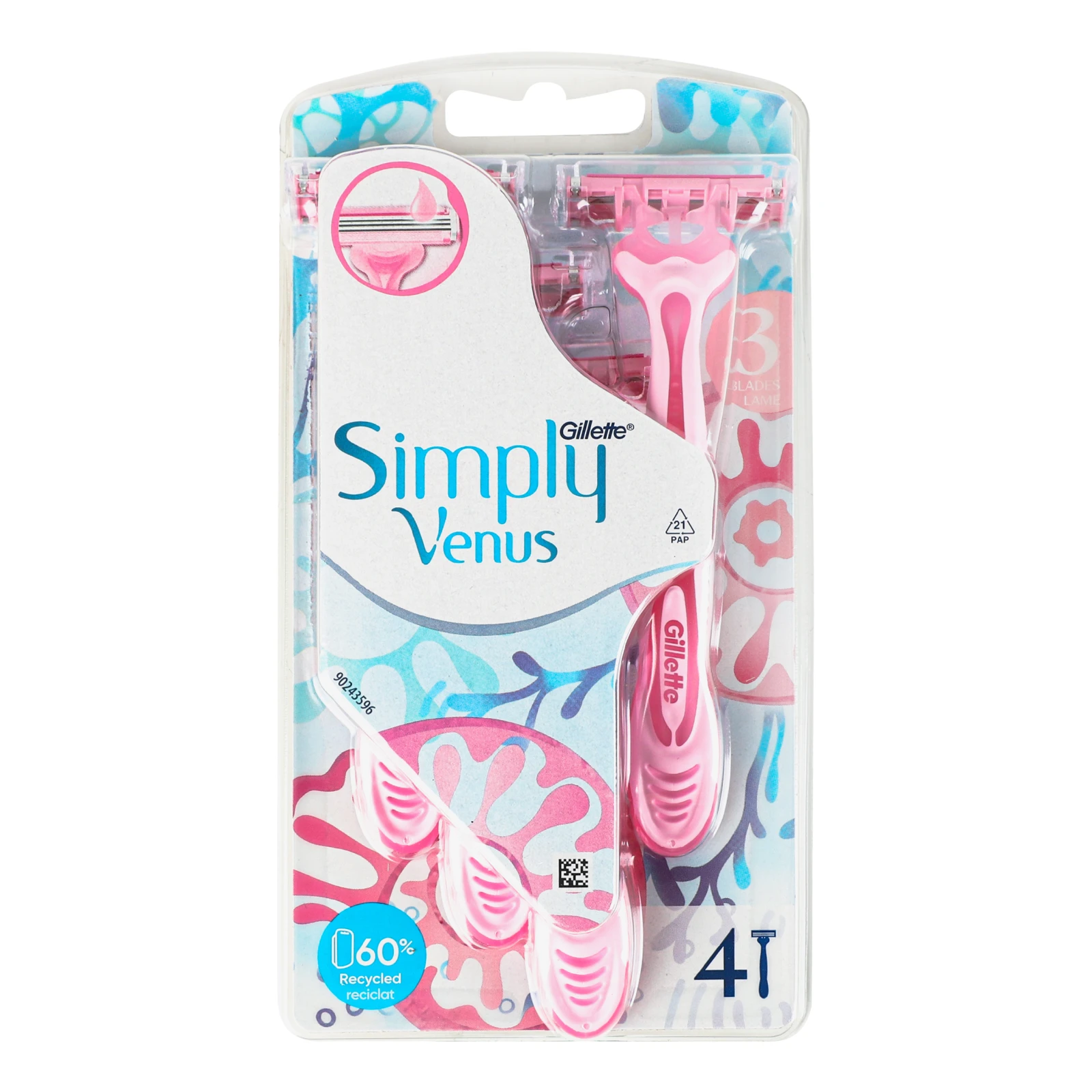 Бритви Gillette Venus 3 Simply одноразові 4шт/уп Фото №:1