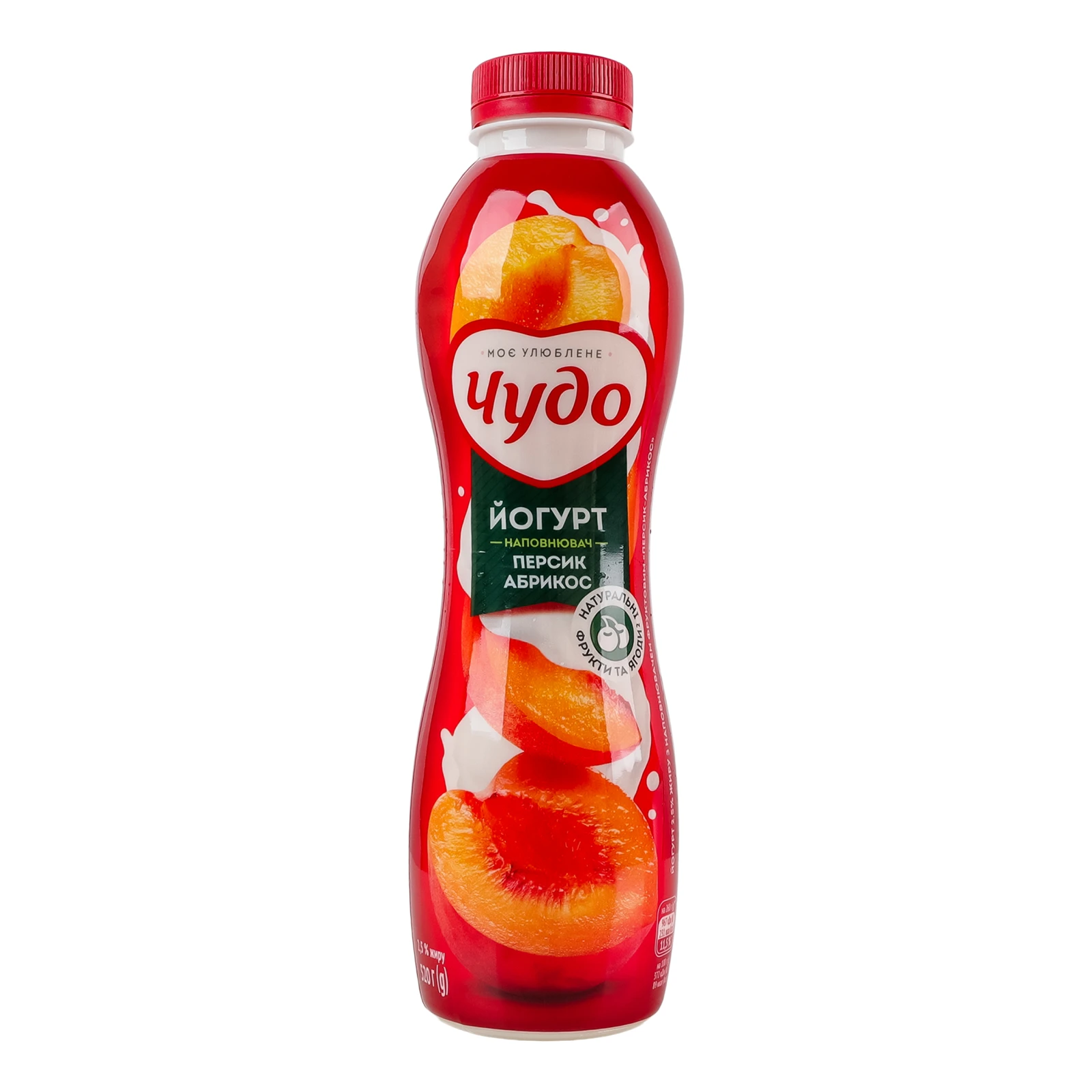 Йогурт Чудо Персик-абрикос 2.5% 520г Фото №:1